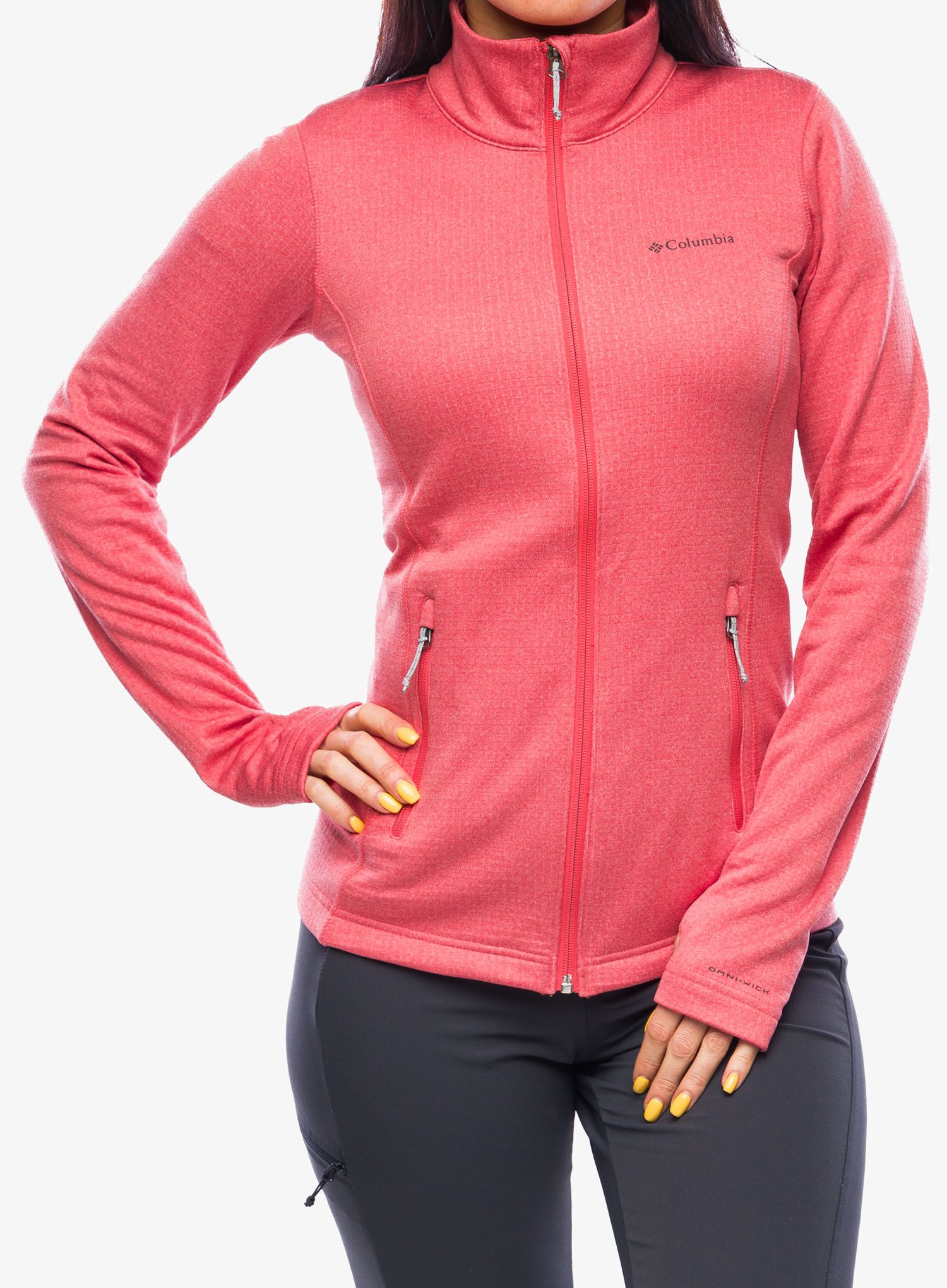 Dámská mikina na zip Columbia Park View Grid Fleece Full Zip - juicy heather
