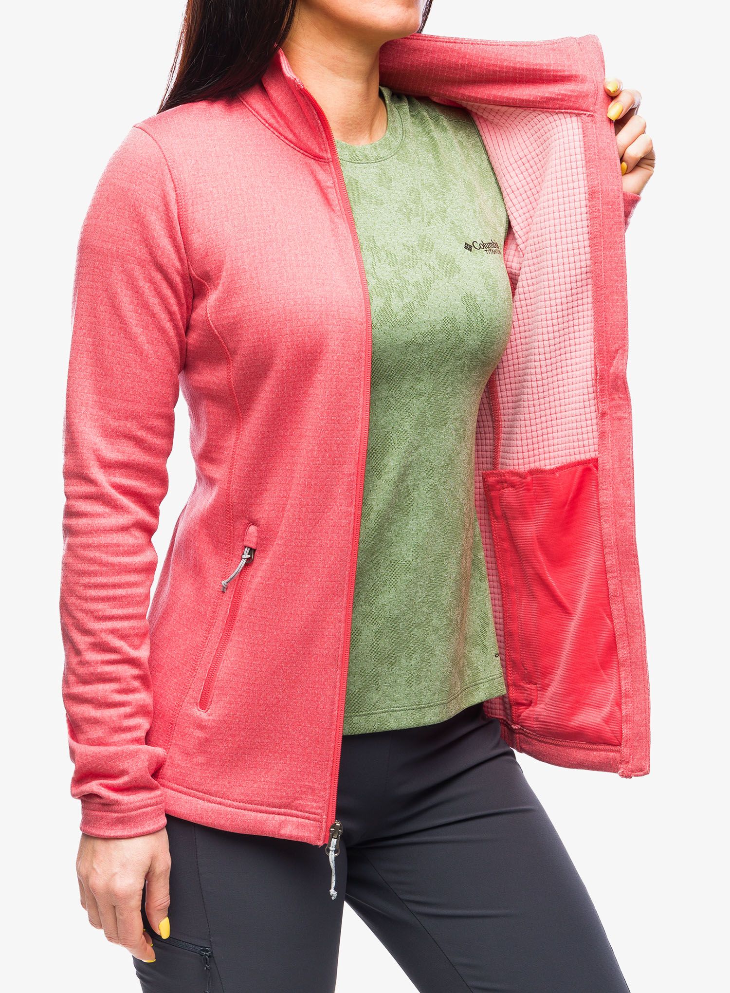 Dámská mikina na zip Columbia Park View Grid Fleece Full Zip - juicy heather