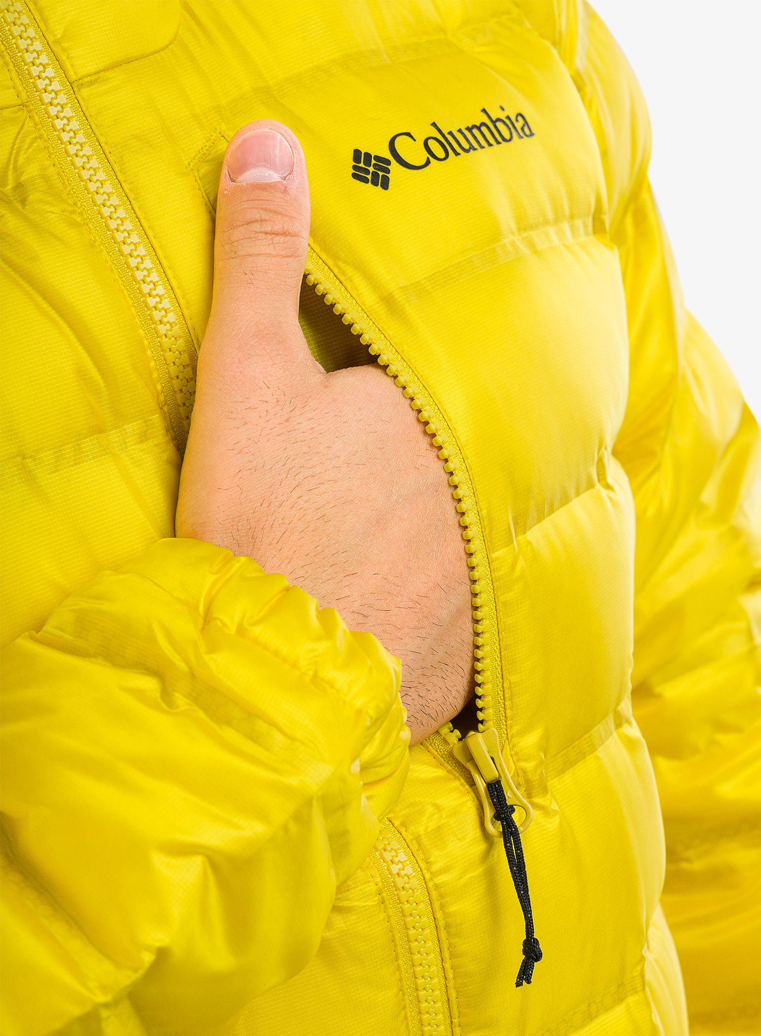 Bunda Columbia Pebble Peak Down Hooded Jacket - laser lemon