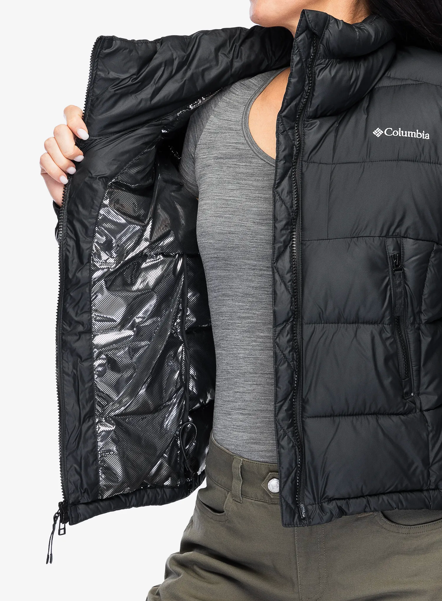 Zateplená bunda dámská Columbia Pike Lake II Cropped Jacket - black