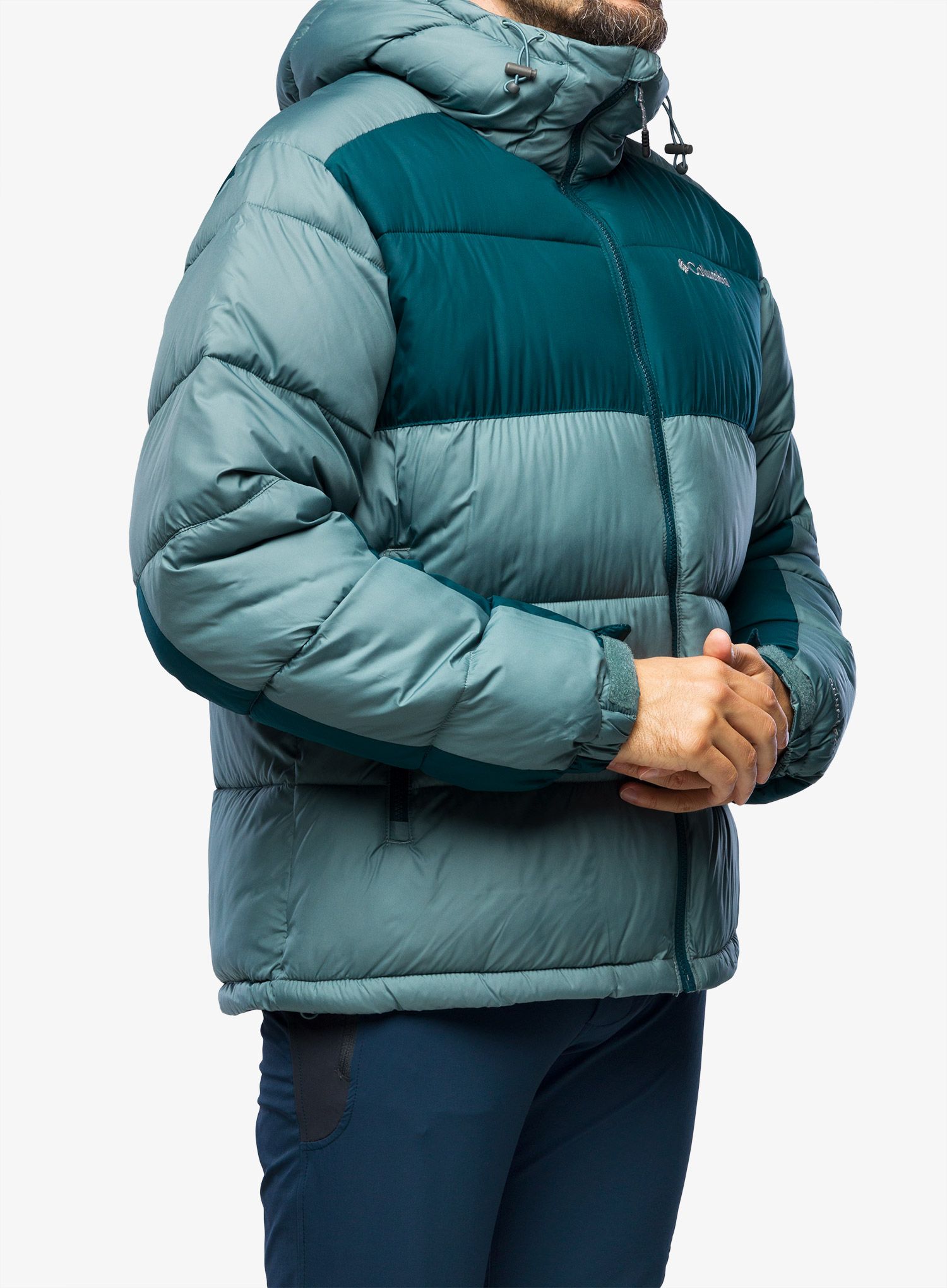 Pánská zimní bunda Columbia Pike Lake II Hooded Jacket - metal/night wave