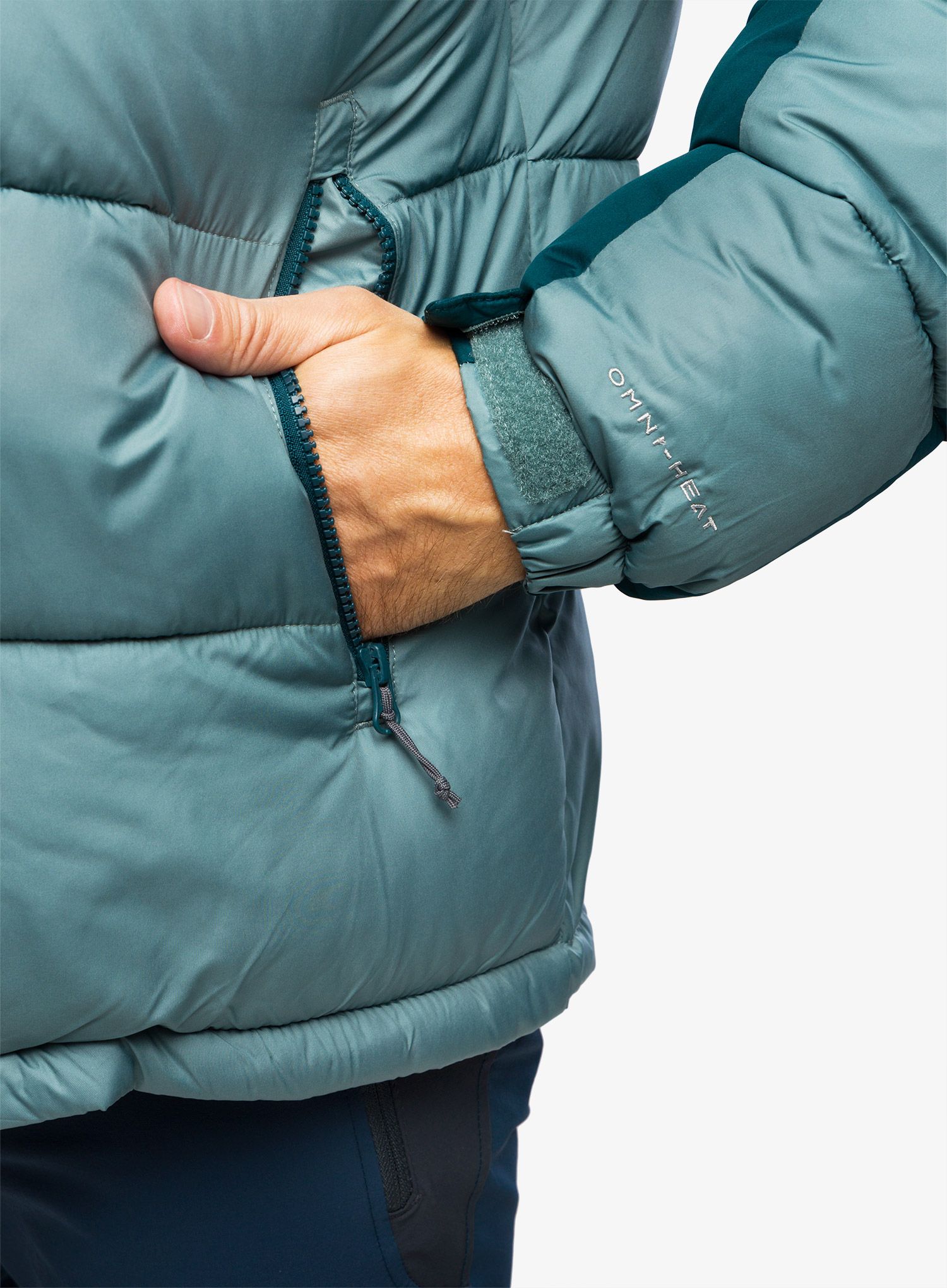 Pánská zimní bunda Columbia Pike Lake II Hooded Jacket - metal/night wave
