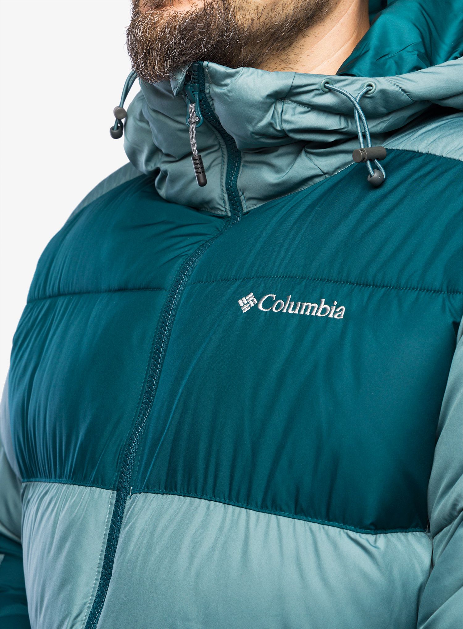 Pánská zimní bunda Columbia Pike Lake II Hooded Jacket - metal/night wave