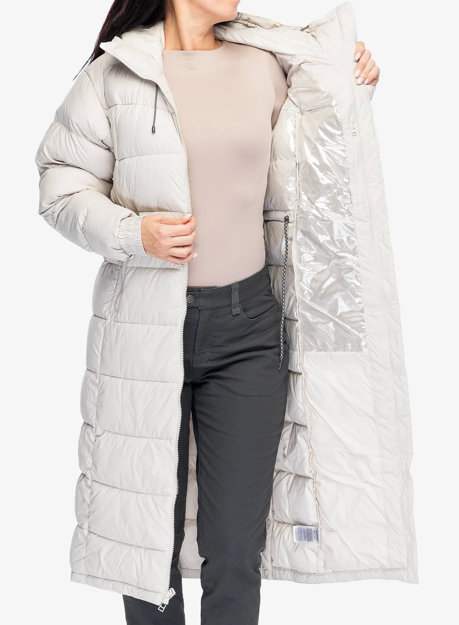 Dámský kabát Columbia Pike Lake II Long Jacket - dark stone