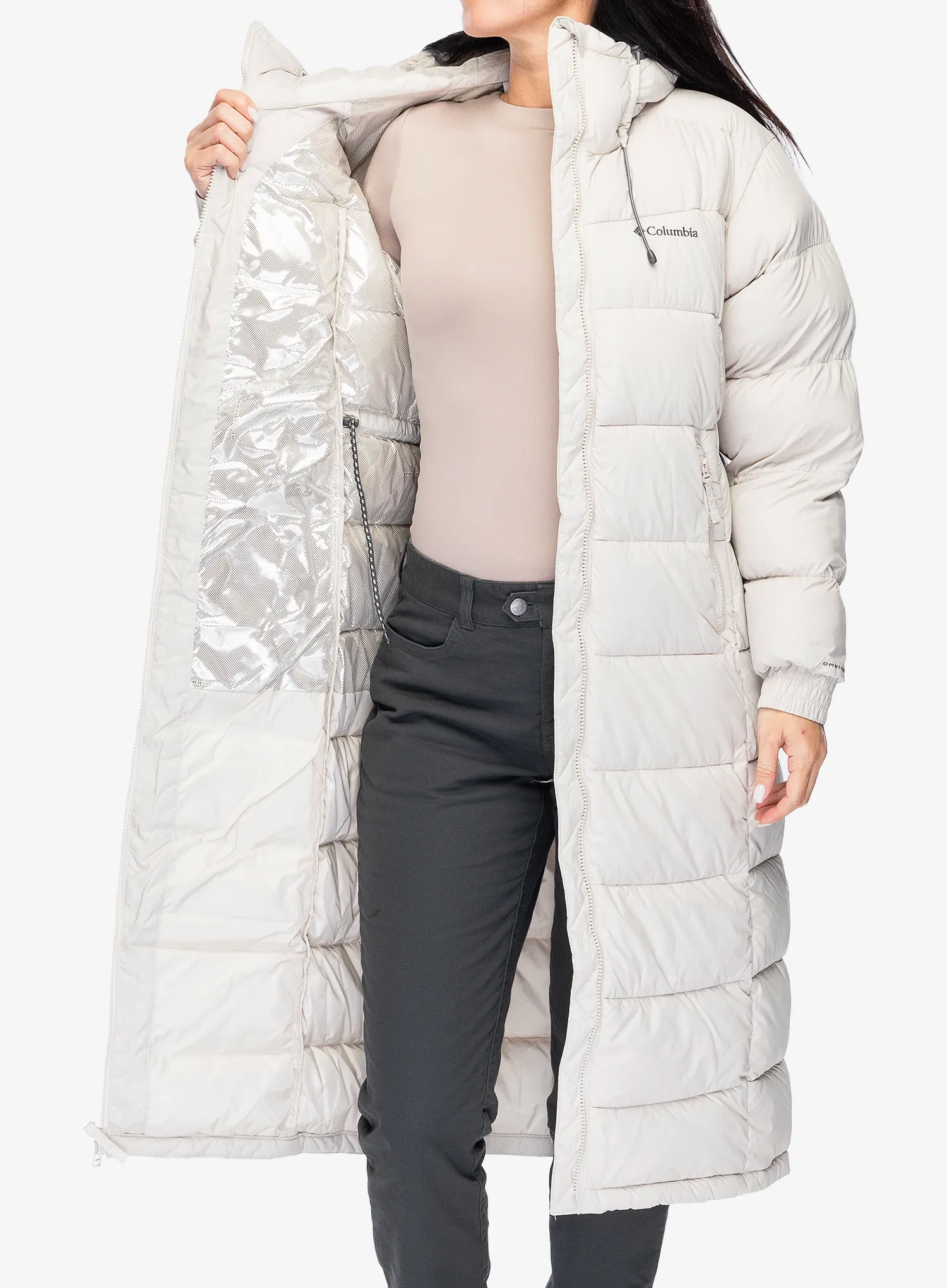 Dámský kabát Columbia Pike Lake II Long Jacket - dark stone