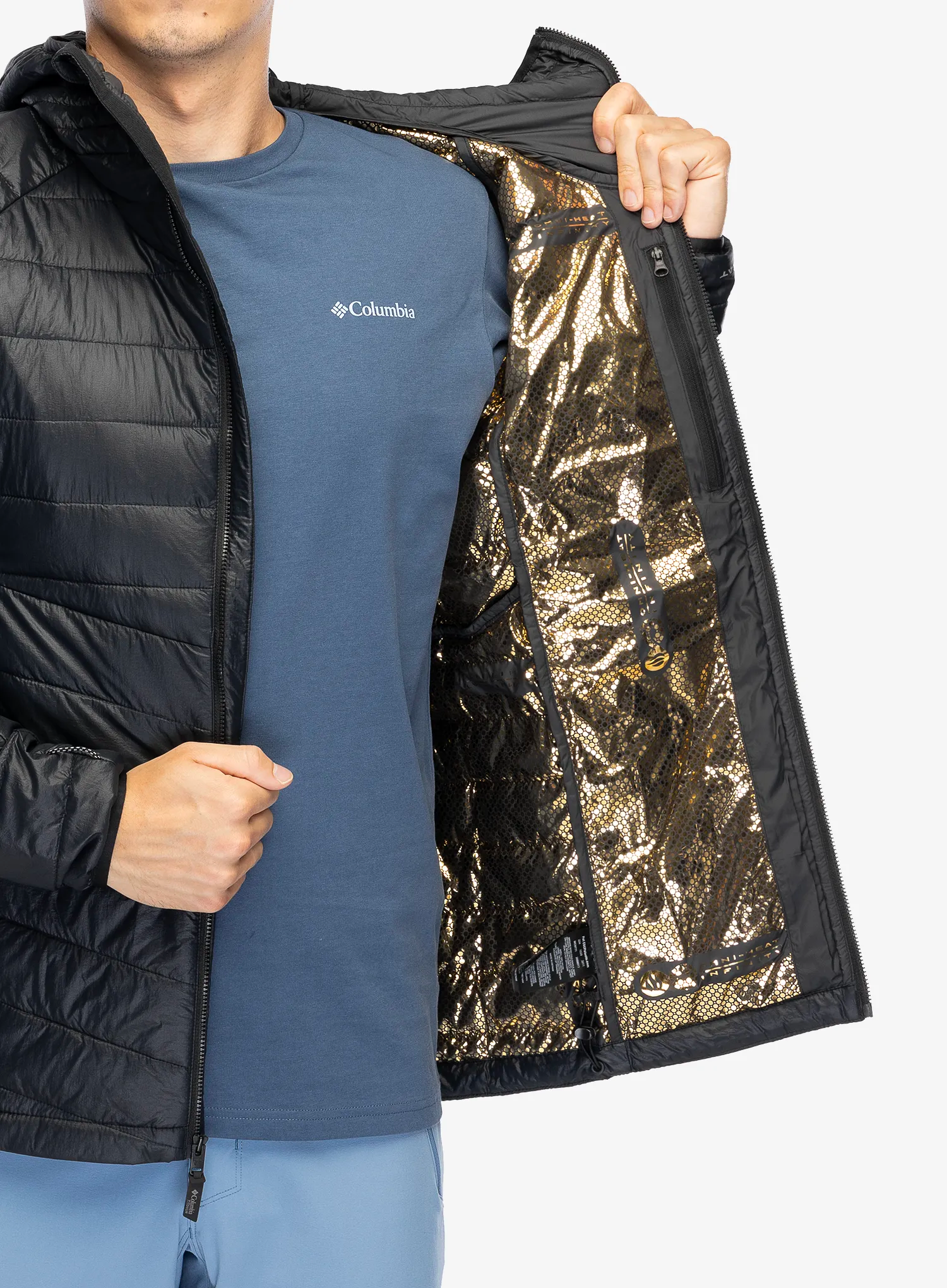 Zateplená bunda Columbia Platinum Peak II Hooded Jacket - black