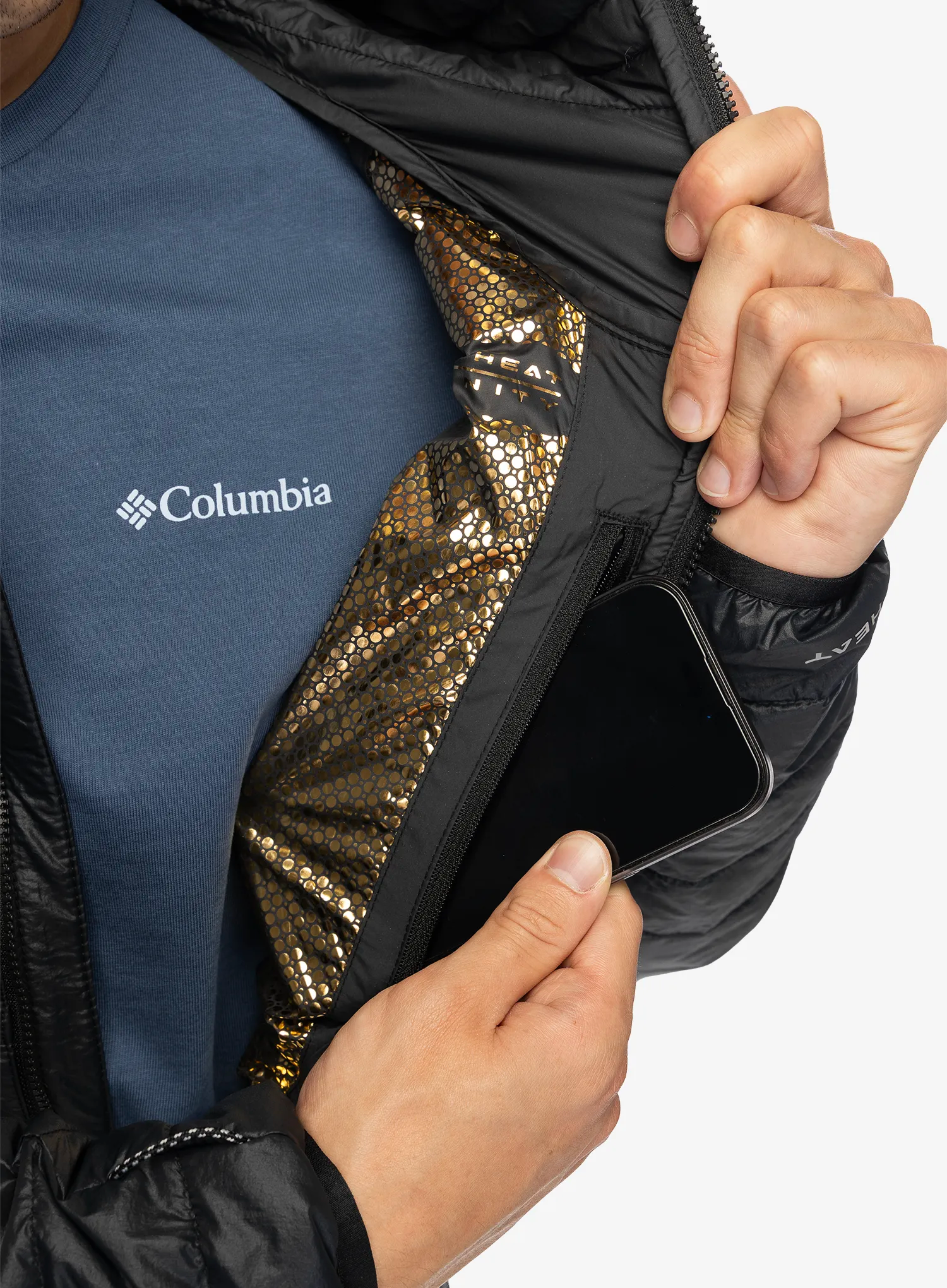 Zateplená bunda Columbia Platinum Peak II Hooded Jacket - black