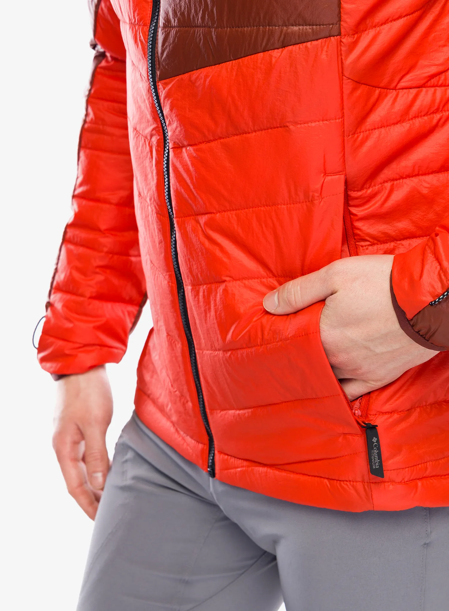Zateplená bunda Columbia Platinum Peak II Hooded Jacket - spicy/spice