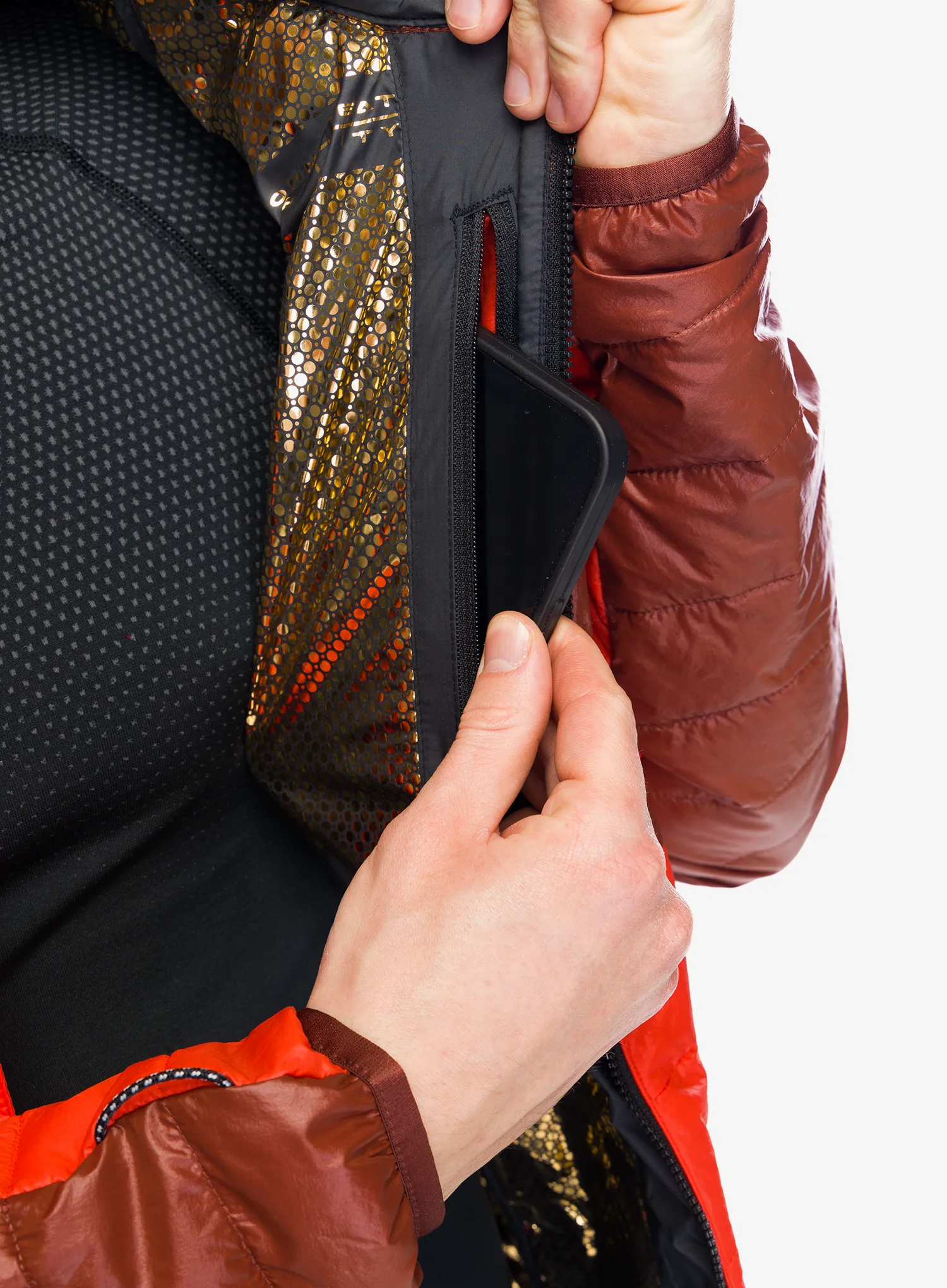 Zateplená bunda Columbia Platinum Peak II Hooded Jacket - spicy/spice