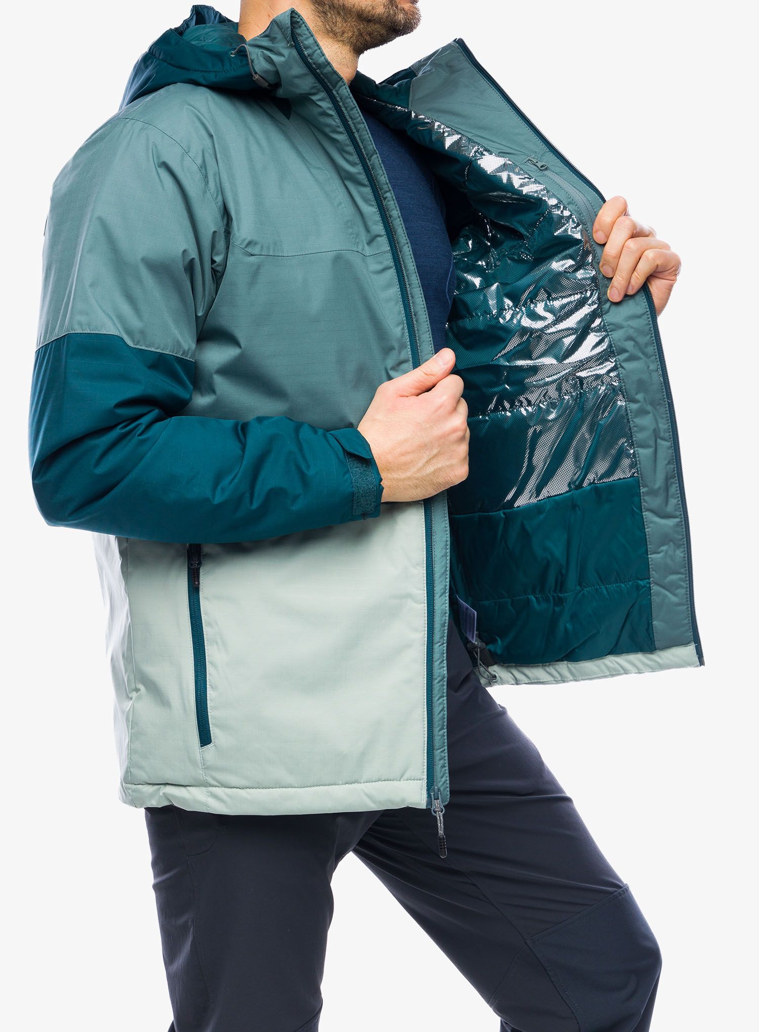Zateplená bunda Columbia Point Park Insulated Jacket - metal/niagara/night wave