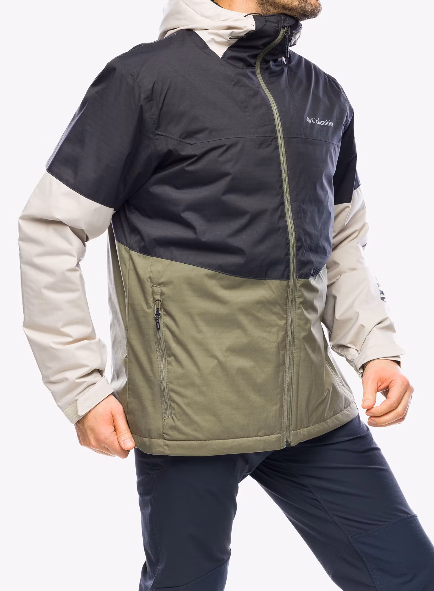 Pánská bunda Columbia Point Park Insulated Jacket - shark/stone green/dark stone