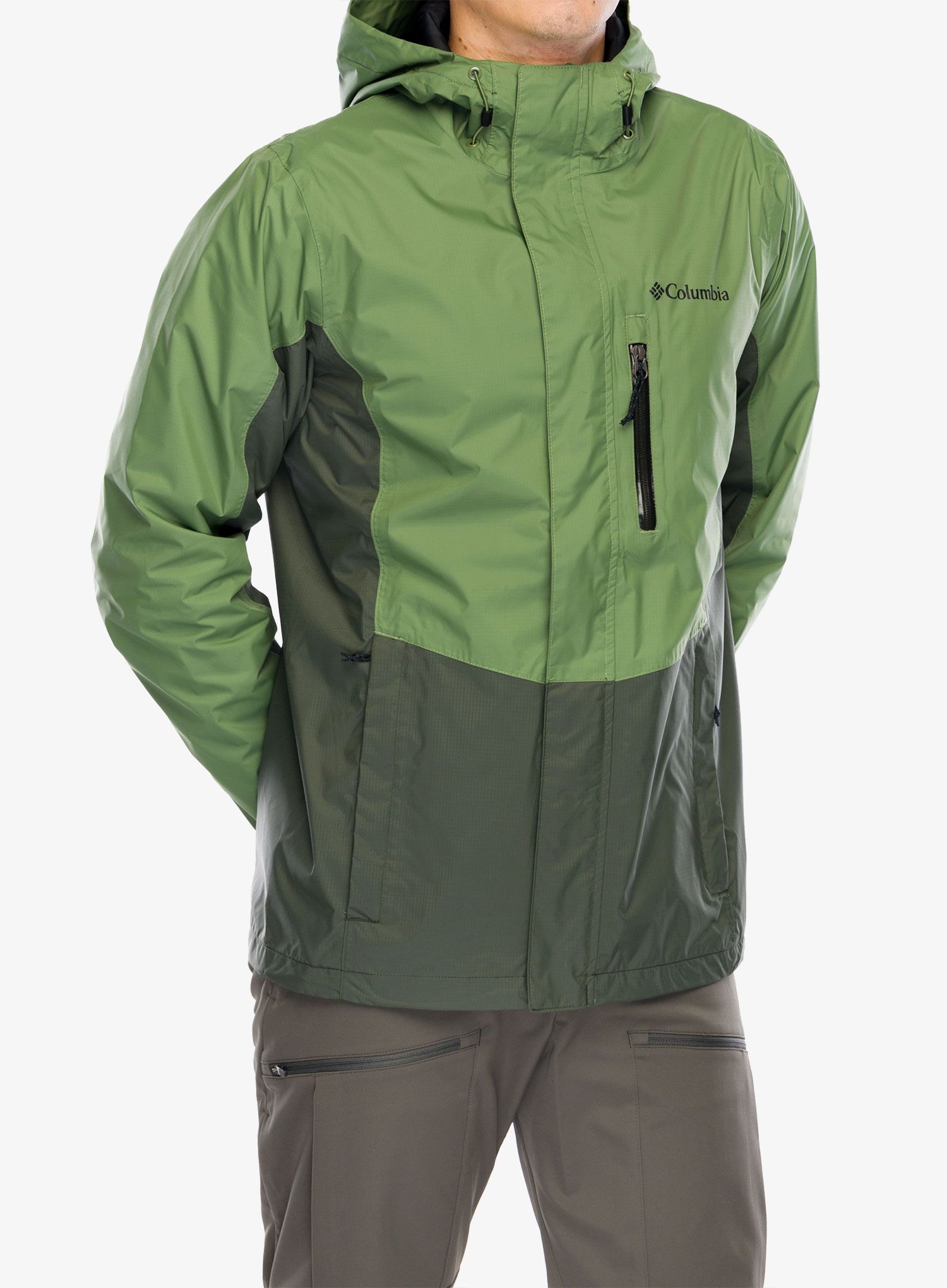 Bunda do deště Columbia Pouring Adventure III Jacket - canteen/greenscape