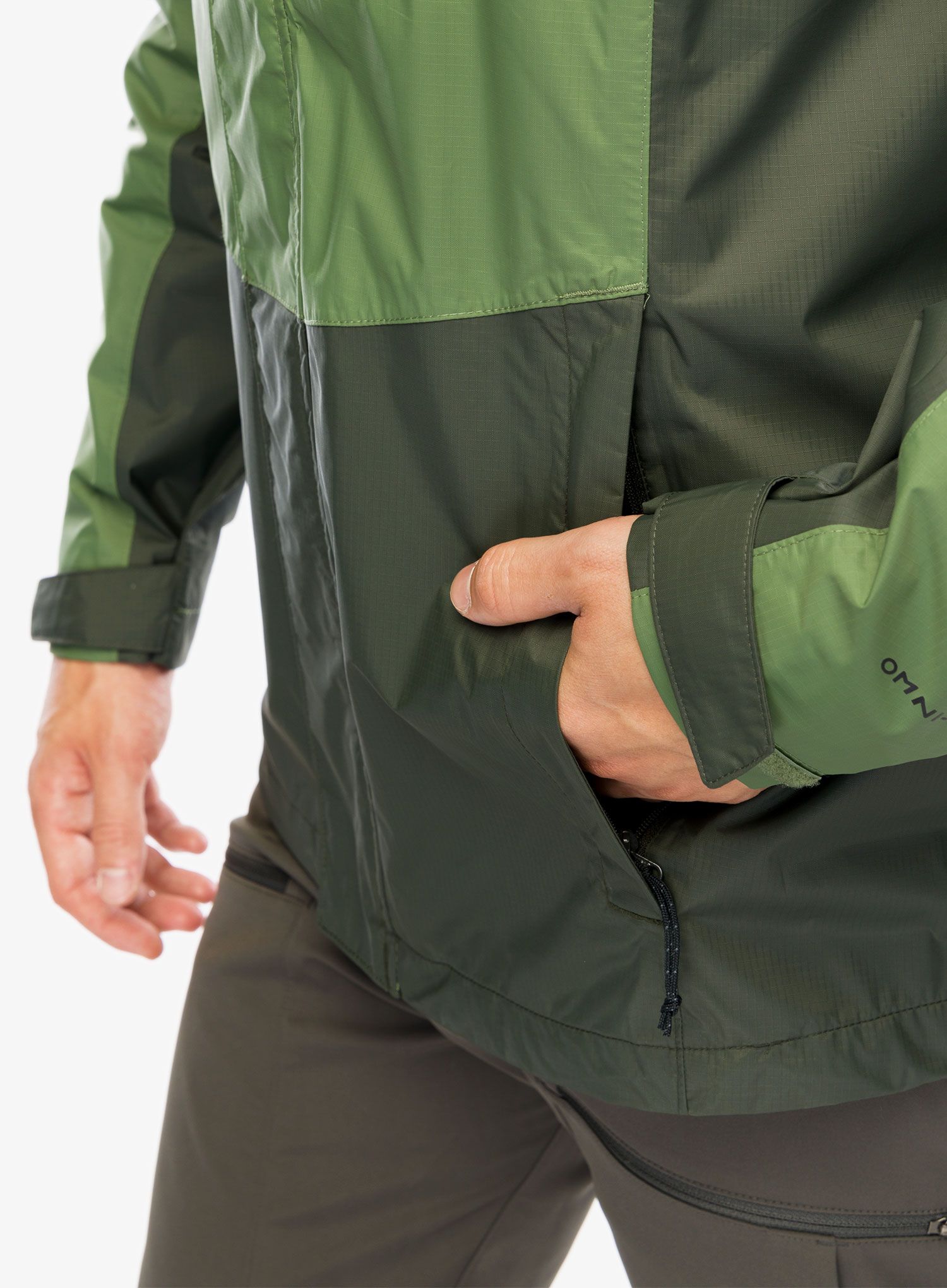 Bunda do deště Columbia Pouring Adventure III Jacket - canteen/greenscape
