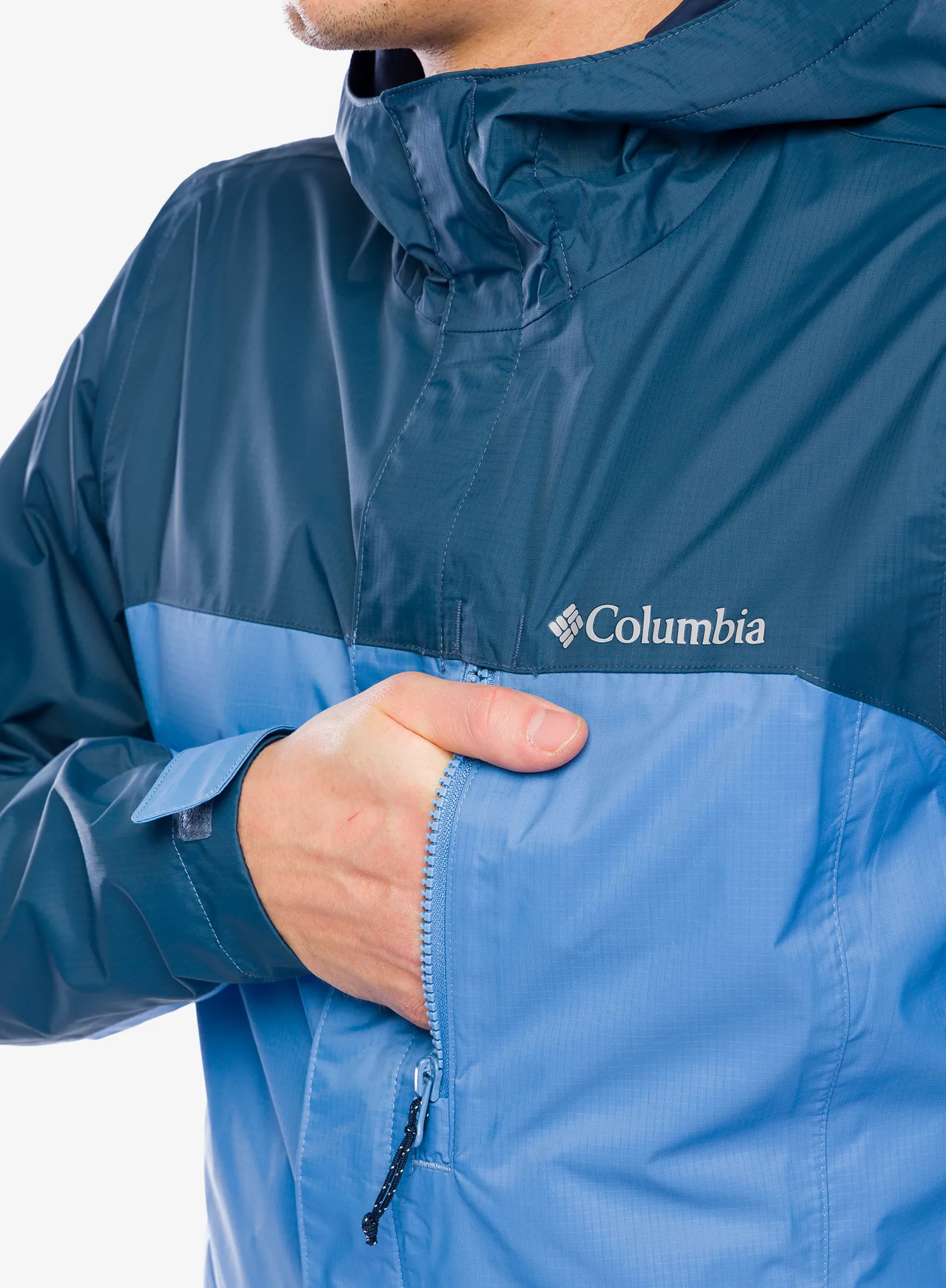 Bunda do deště Columbia Pouring Adventure II Jacket - skyler/dark mountain