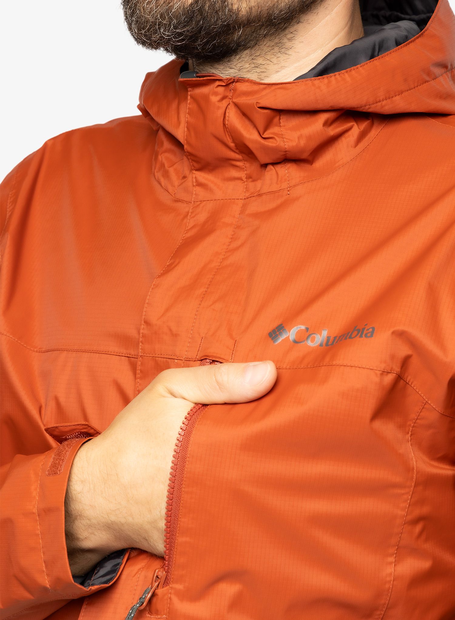 Pánská bunda do deště Columbia Pouring Adventure II Jacket - warp red