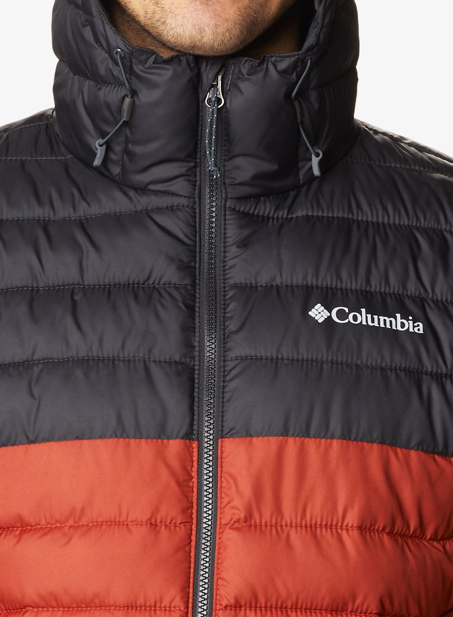 Zateplená bunda Columbia Powder Lite Hooded Jacket - warp red/shark