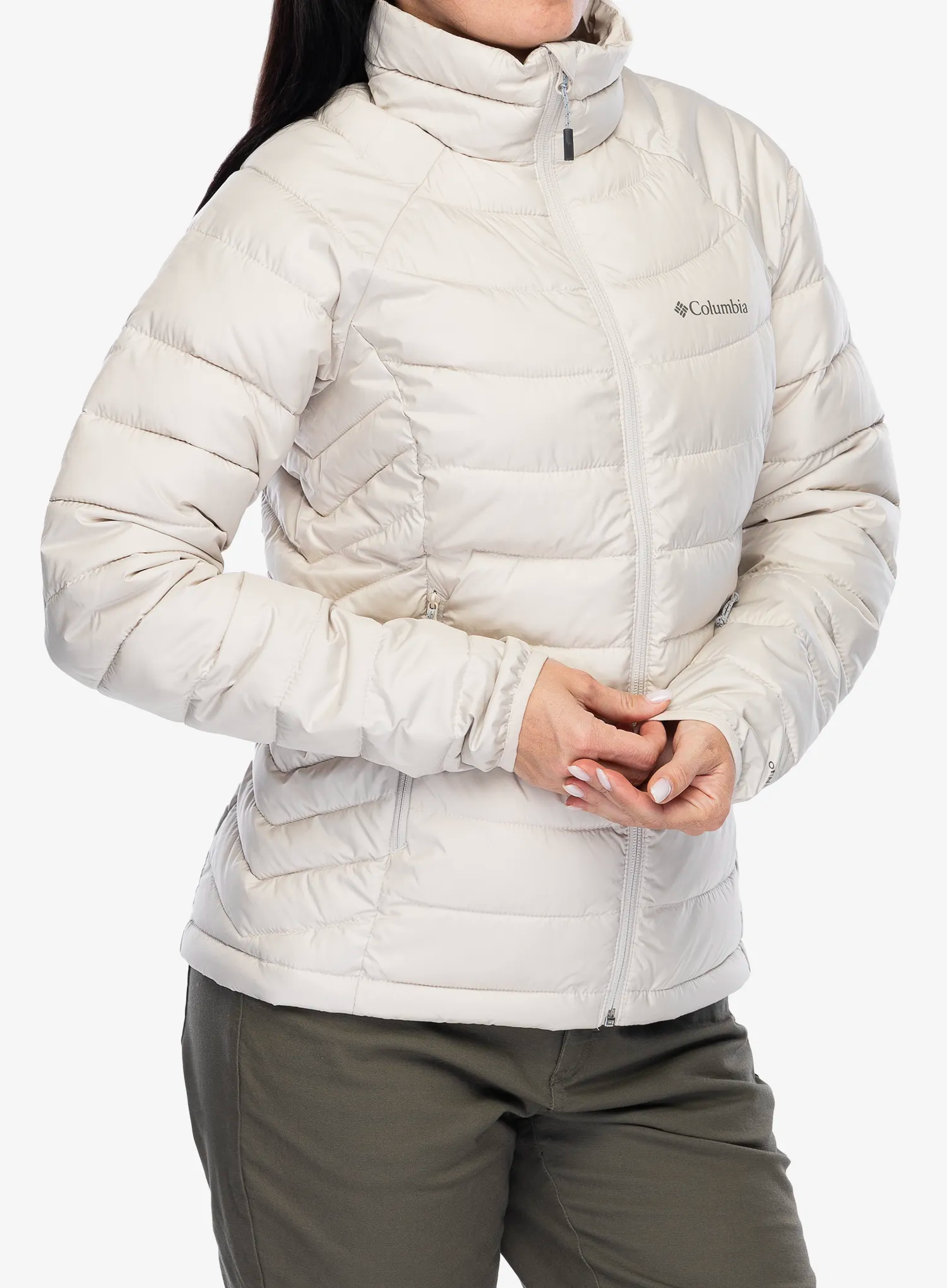 Zateplená bunda dámská Columbia Powder Lite II Full Zip Jacket - dark stone