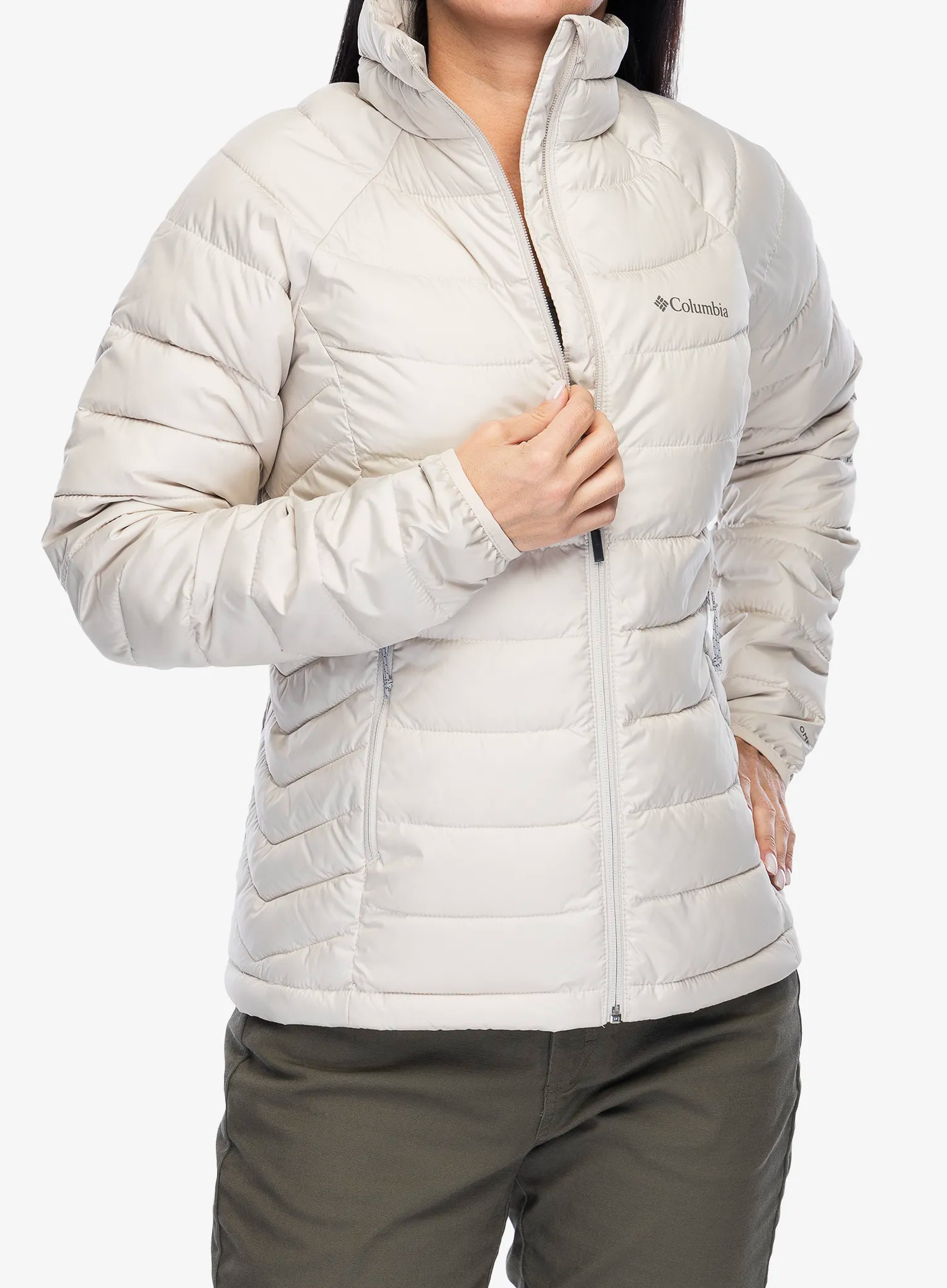 Zateplená bunda dámská Columbia Powder Lite II Full Zip Jacket - dark stone