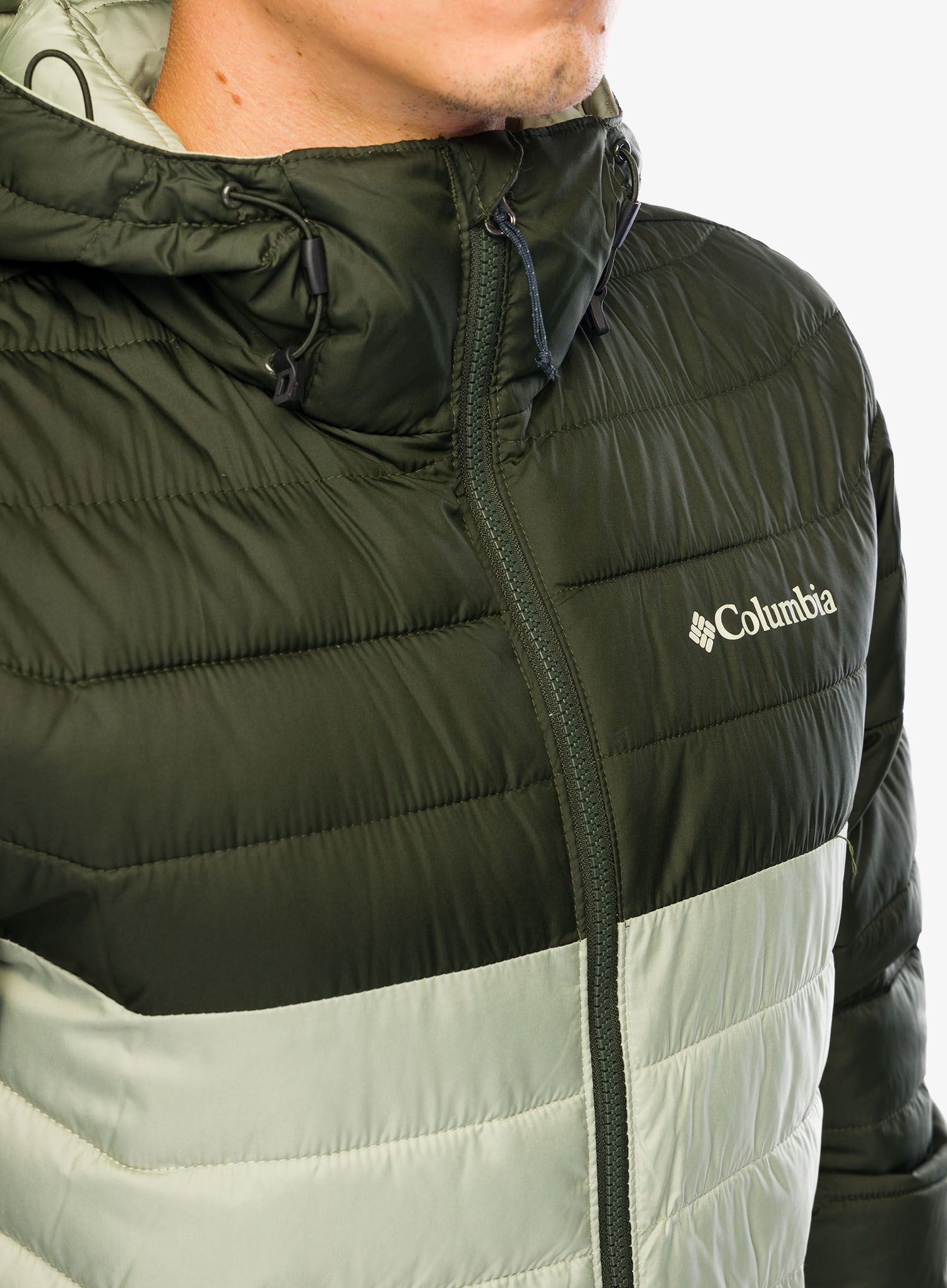Bunda Columbia Powder Lite II Hooded Jacket - safari/greenscape