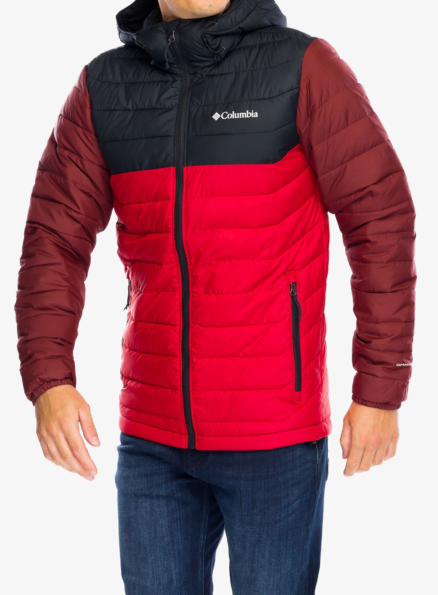 Bunda Columbia Powder Lite II Hooded Jacket - sail red/black/spice