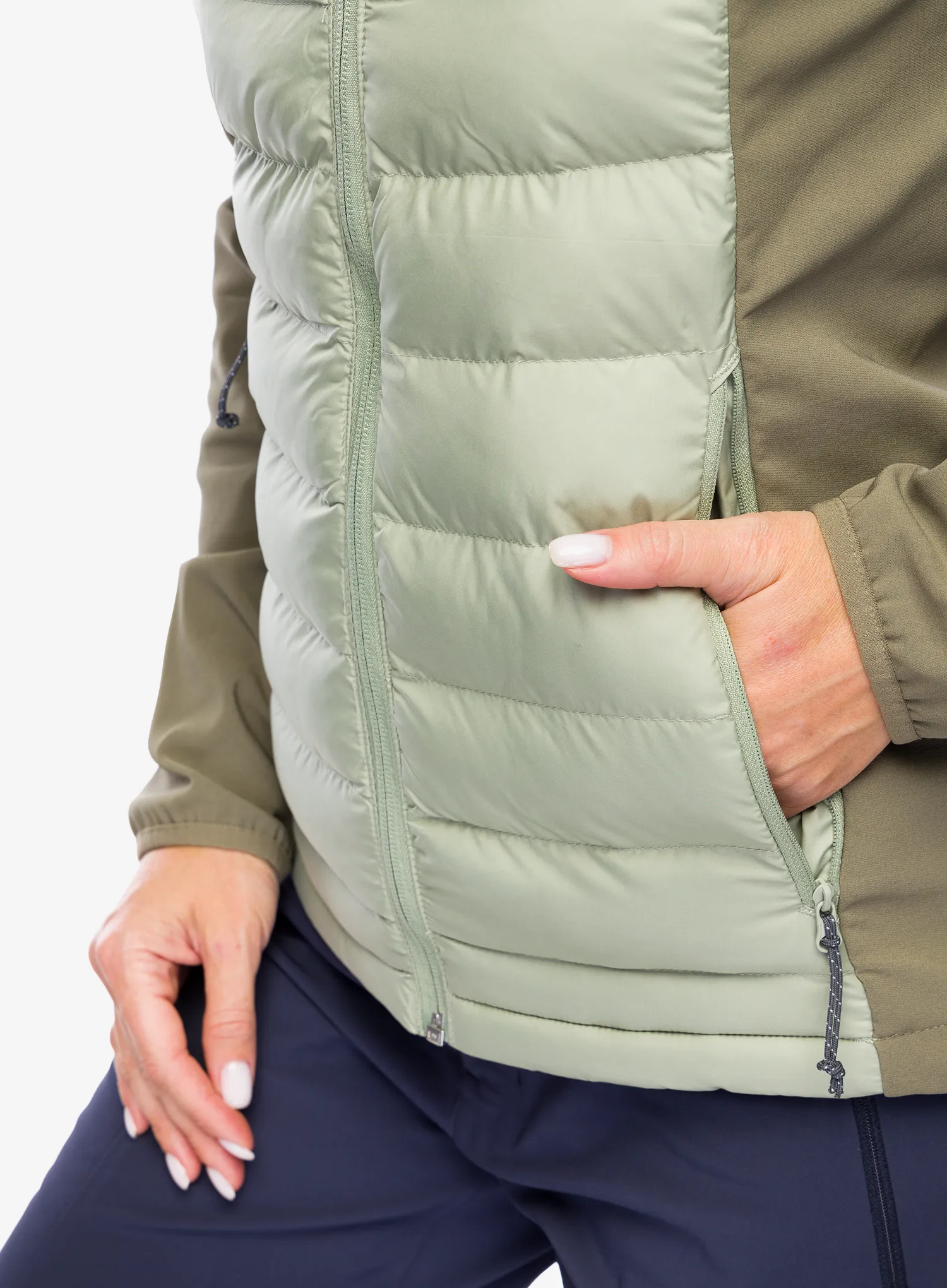 Dámská bunda Columbia Powder Lite II Hybrid Hooded Jacket - safari/stone green