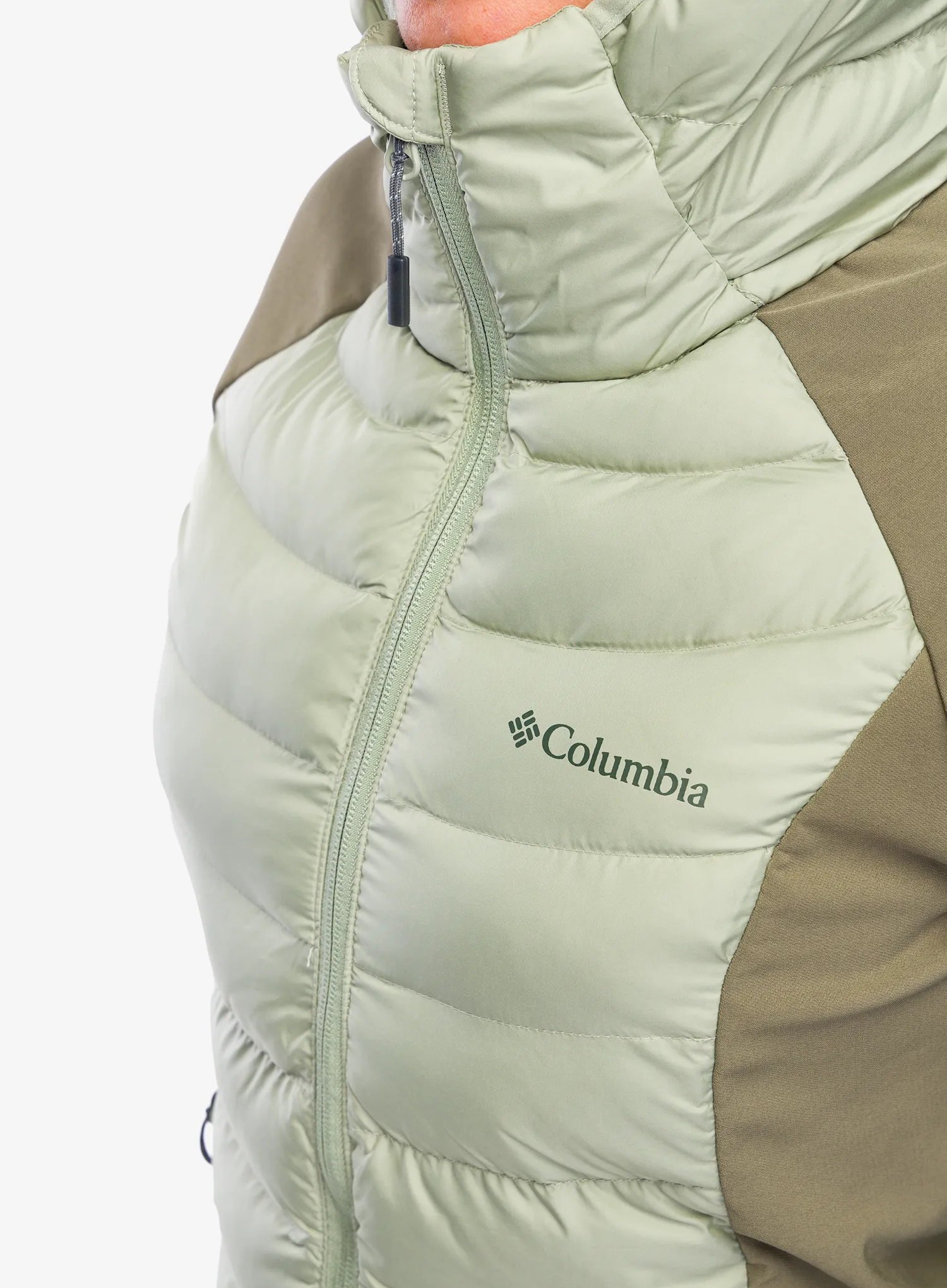 Dámská bunda Columbia Powder Lite II Hybrid Hooded Jacket - safari/stone green