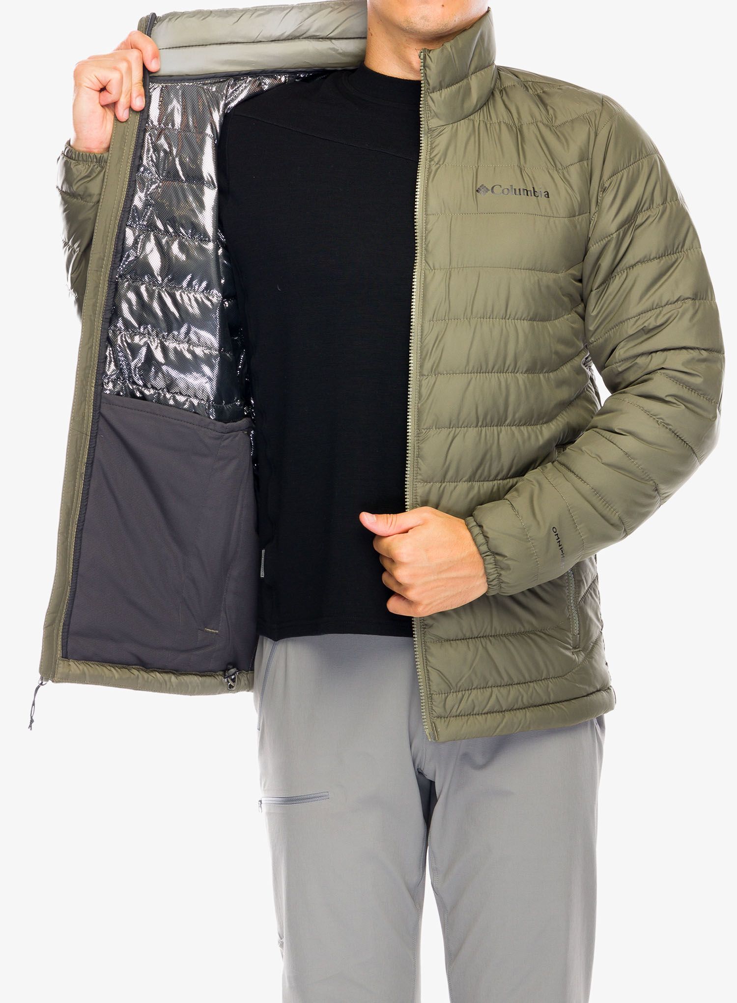 Zateplená bunda Columbia Powder Lite II Jacket - stone green