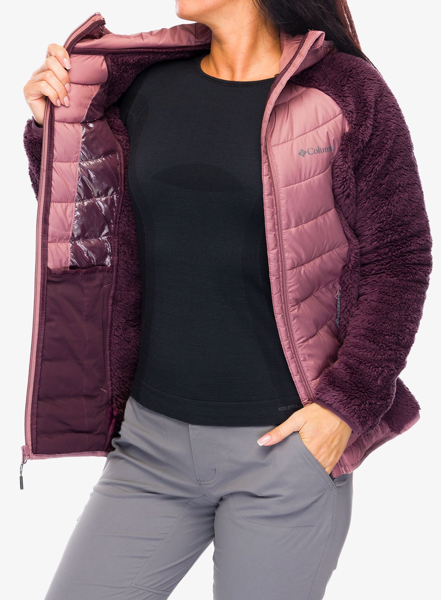 Dámská bunda Columbia Powder Lite II Sherpa Hybrid Jacket - moonvista/fig