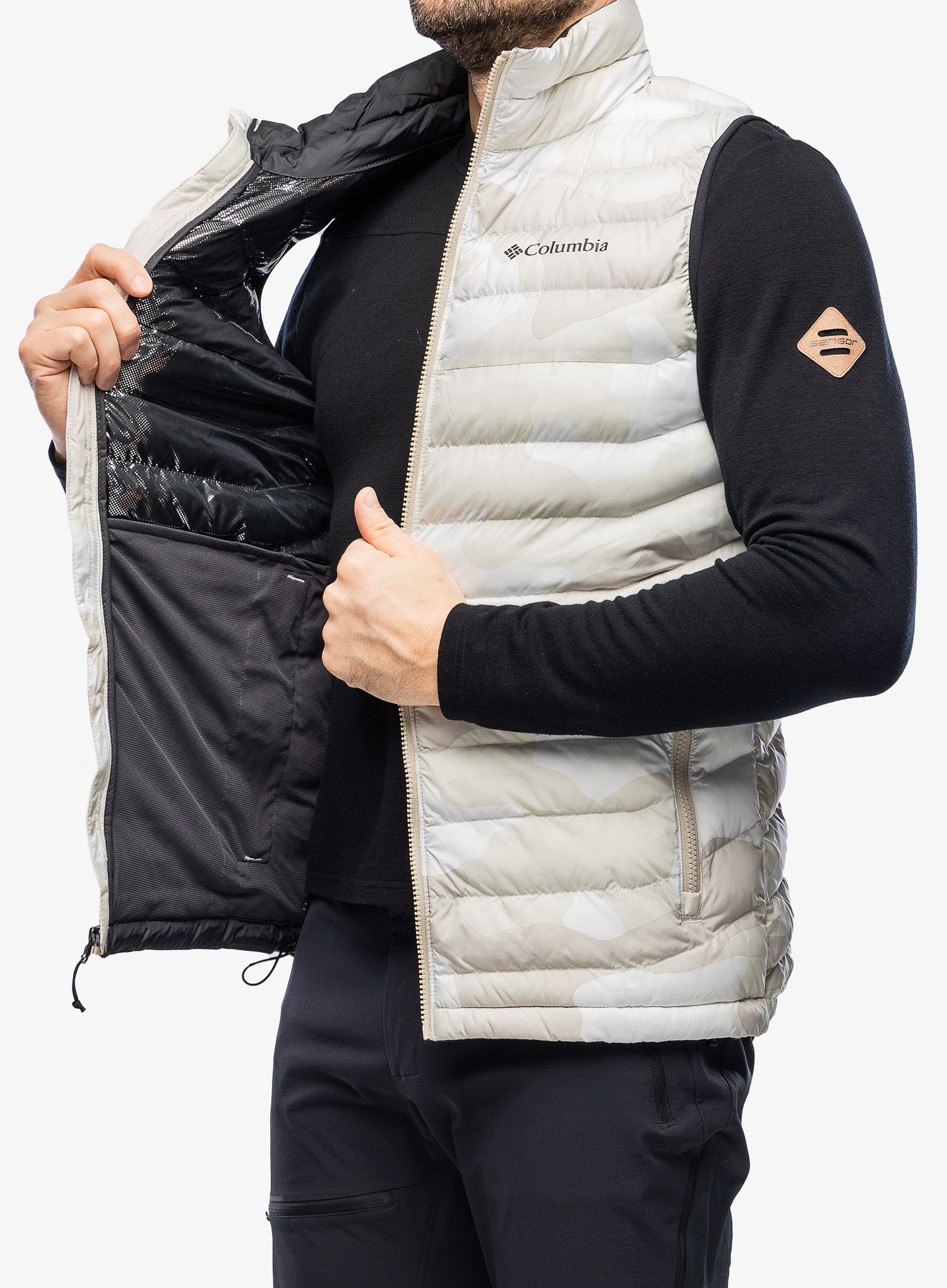 Pánská vesta Columbia Powder Lite Vest - dark stone mod camo print