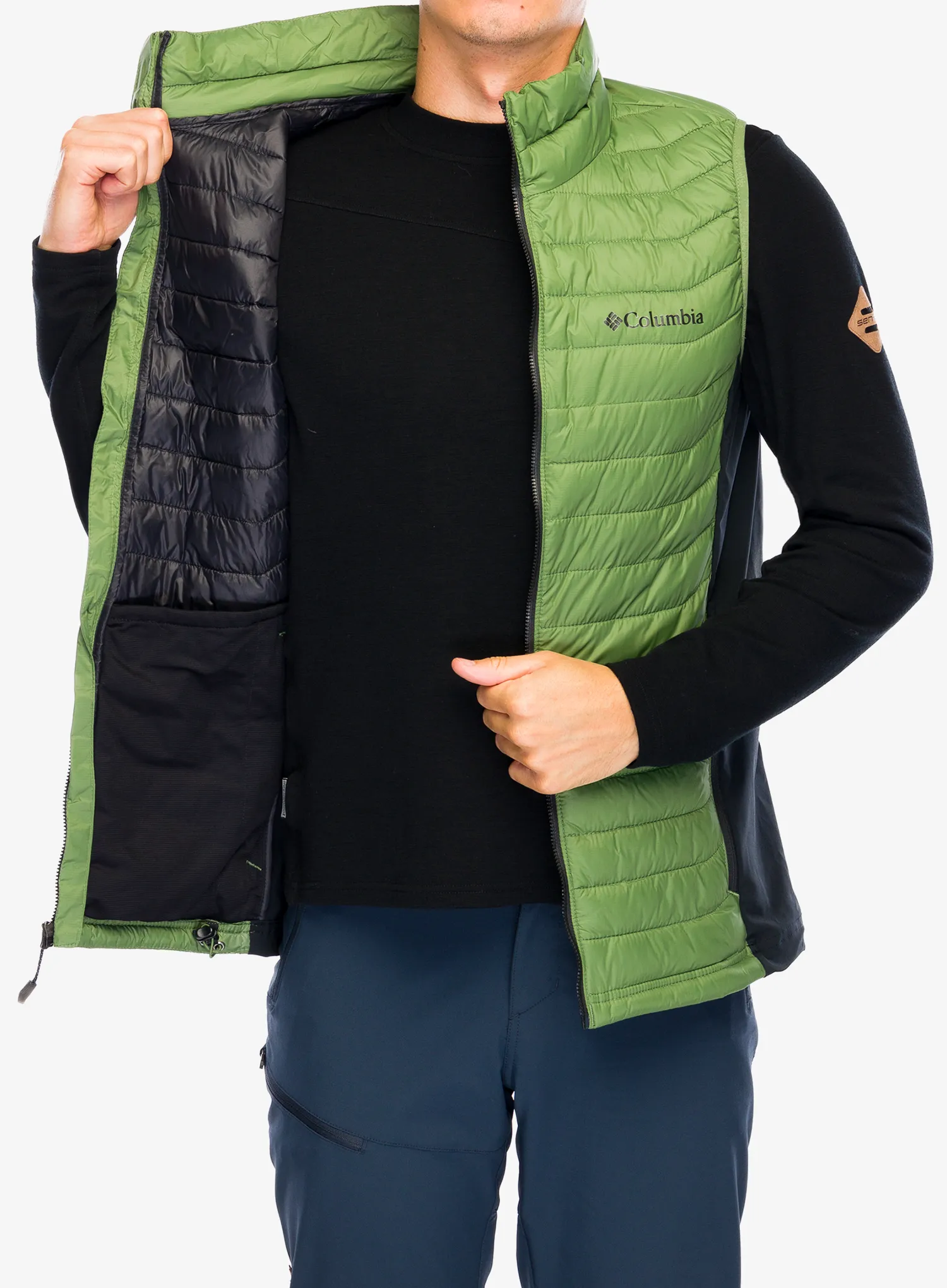 Zateplená vesta Columbia Powder Pass Vest - canteen/black