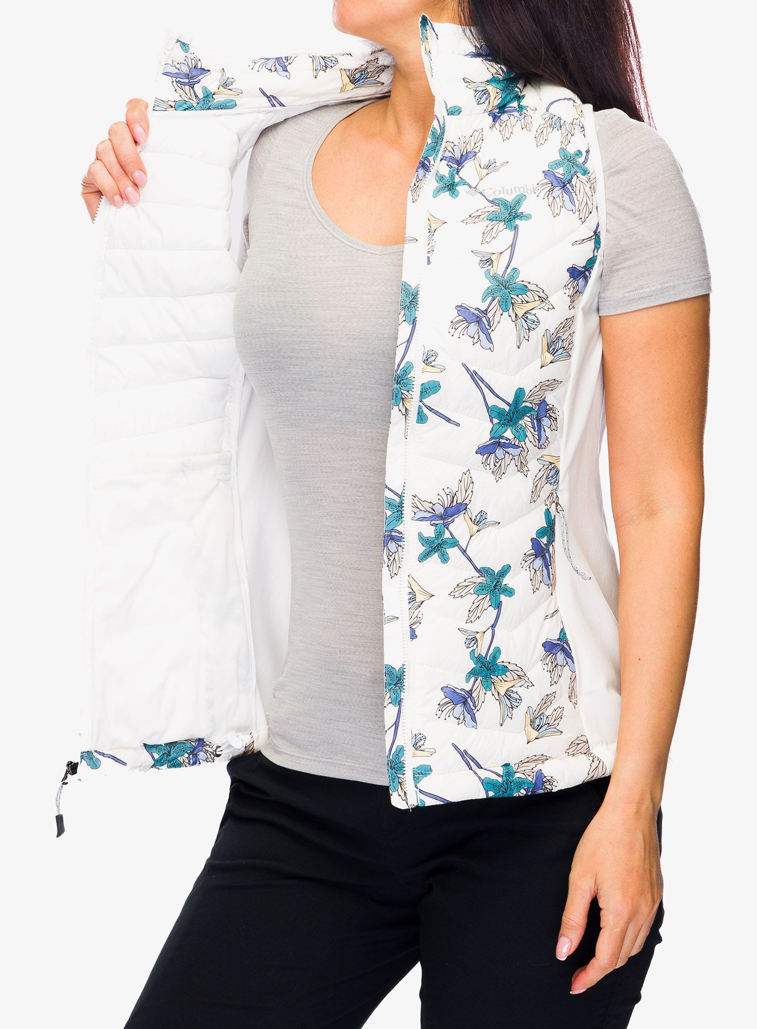 Vesta dámská Columbia Powder Pass Vest - sea salt tiger lilies print