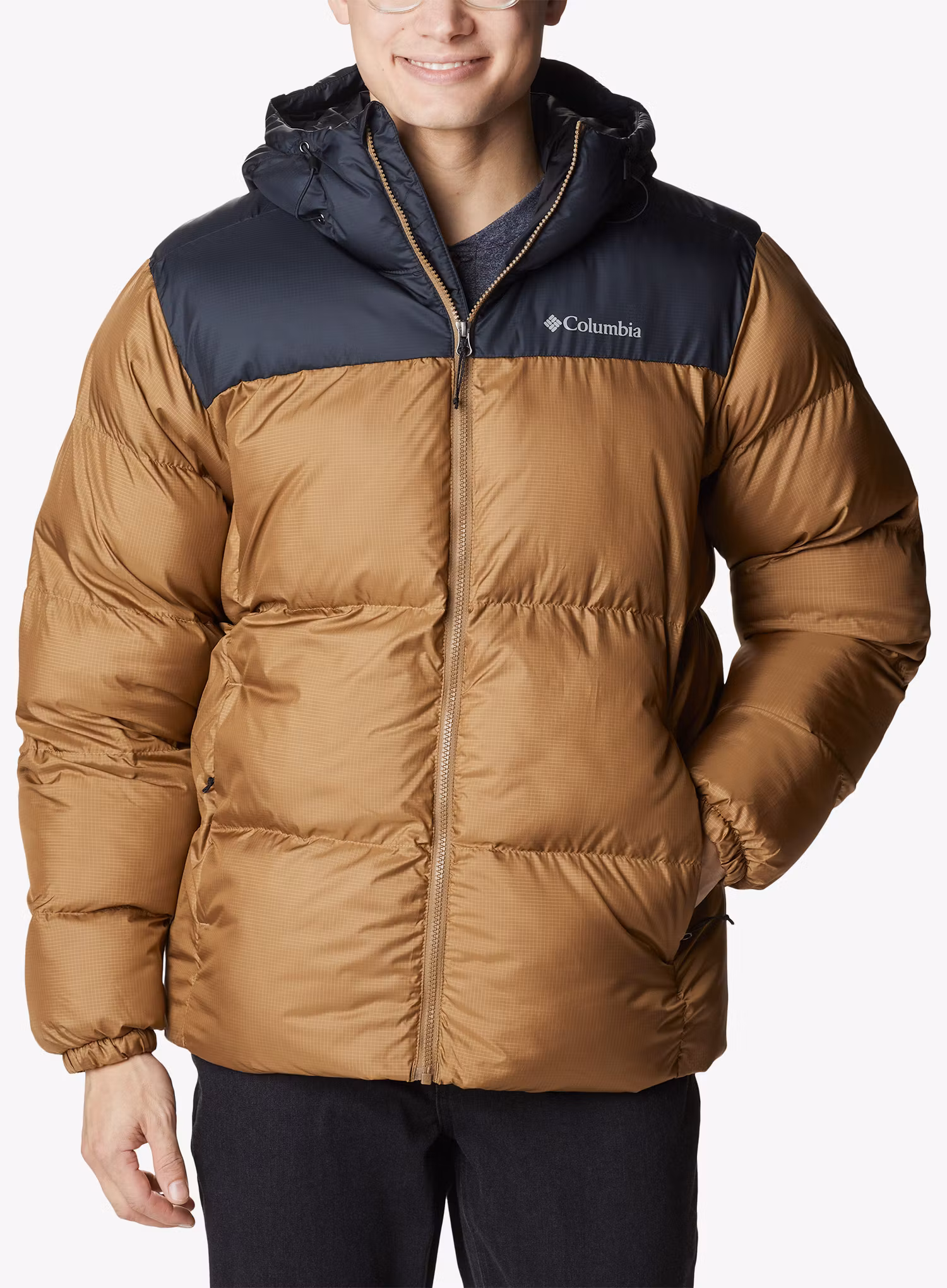Zateplená bunda Columbia Puffect Hooded Jacket - delta/black