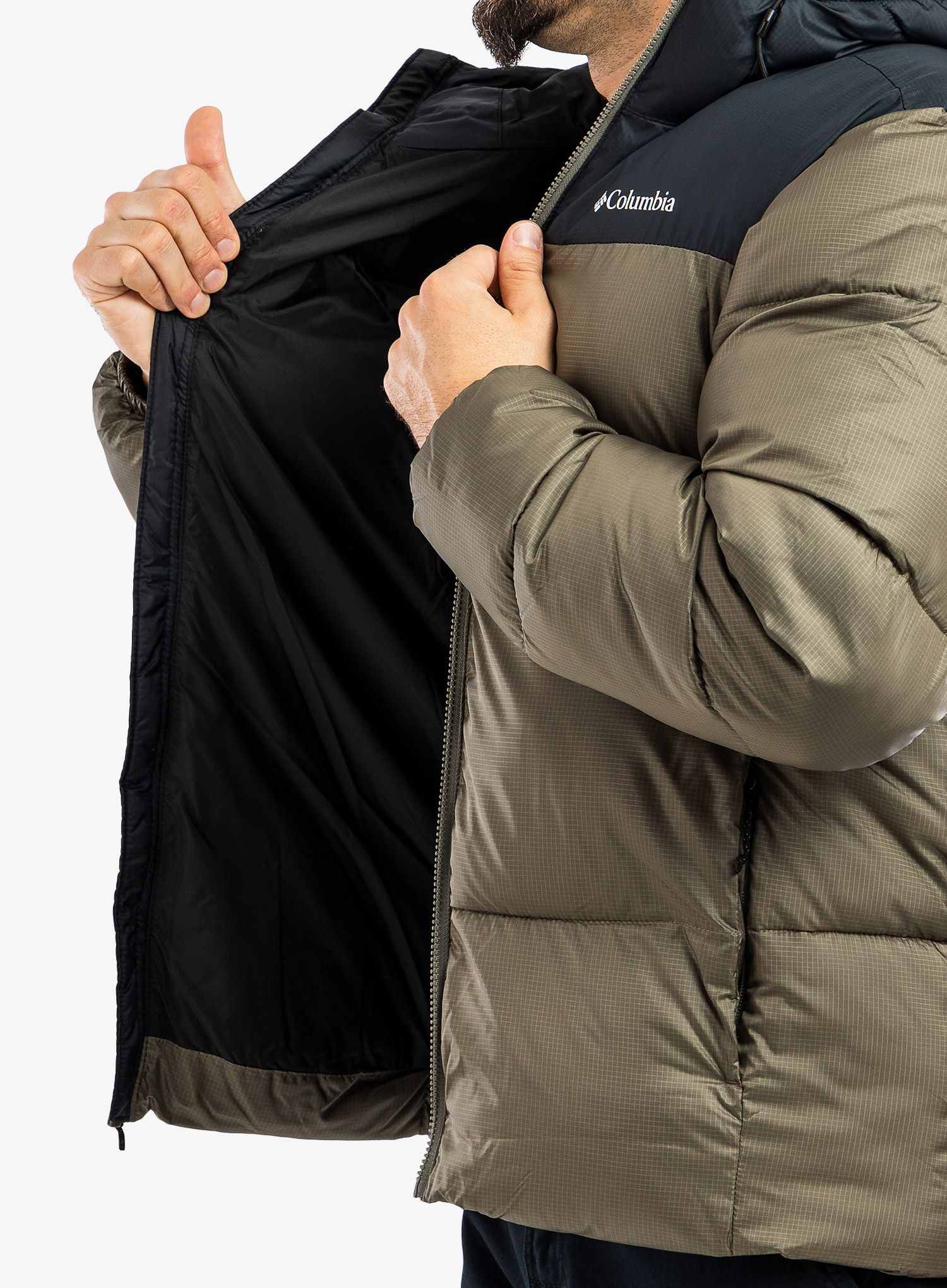 Bunda Columbia Puffect Hooded Jacket - stone green/black