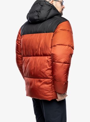 Zateplená bunda Columbia Puffect Hooded Jacket - warp red/shark