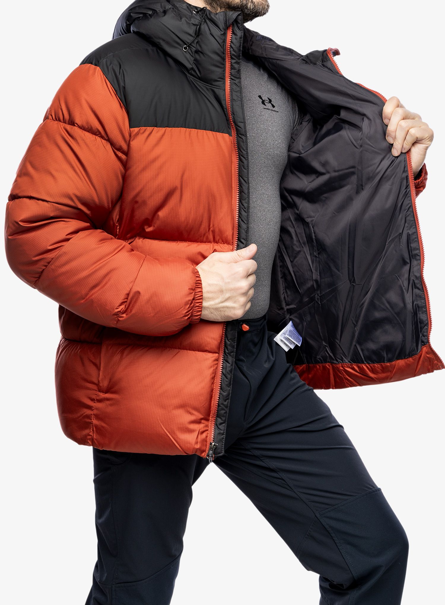 Zateplená bunda Columbia Puffect Hooded Jacket - warp red/shark