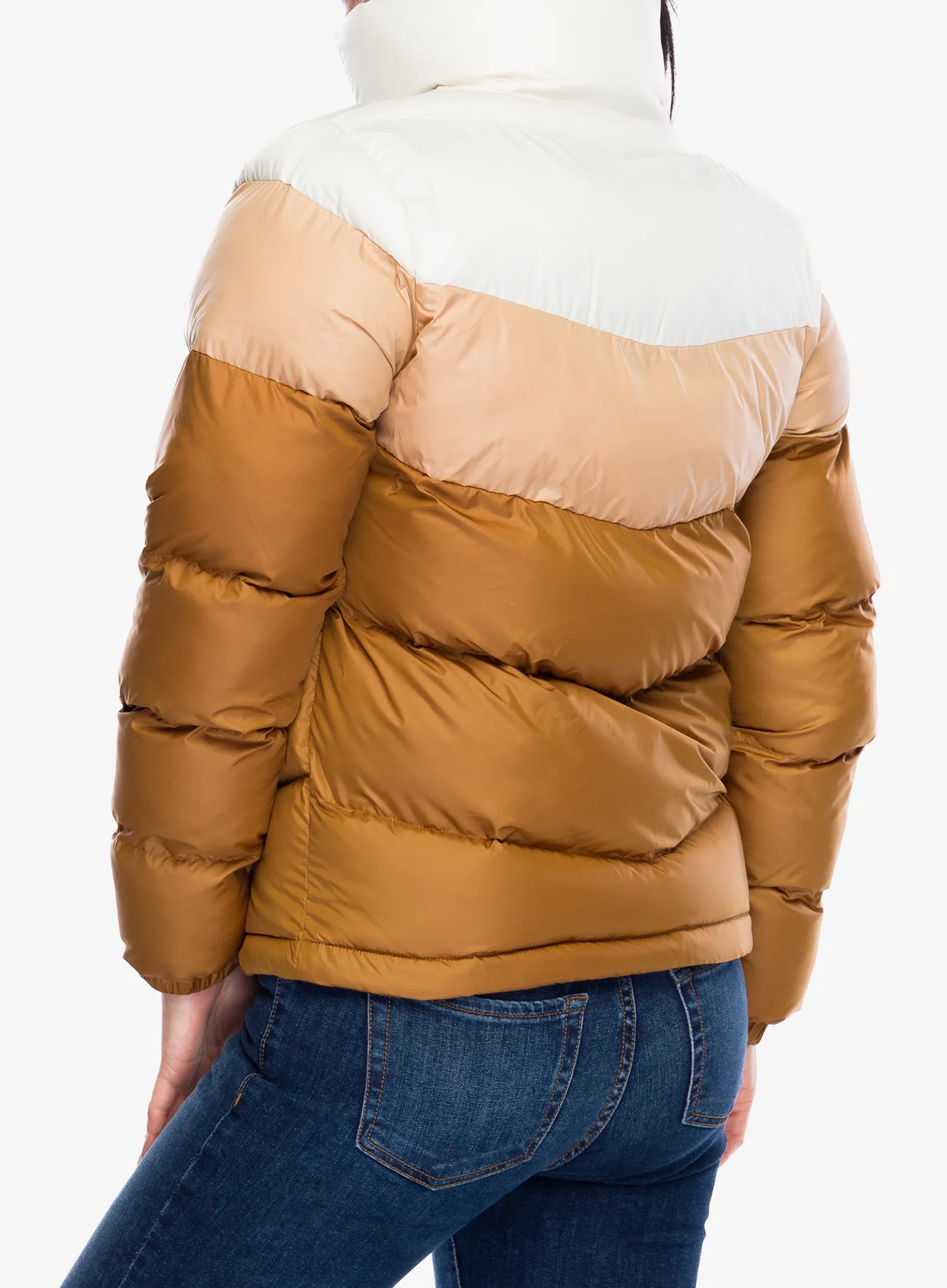 Zateplená bunda dámská Columbia Puffect II Colorblock Jacket - camel brown/canoe/chalk
