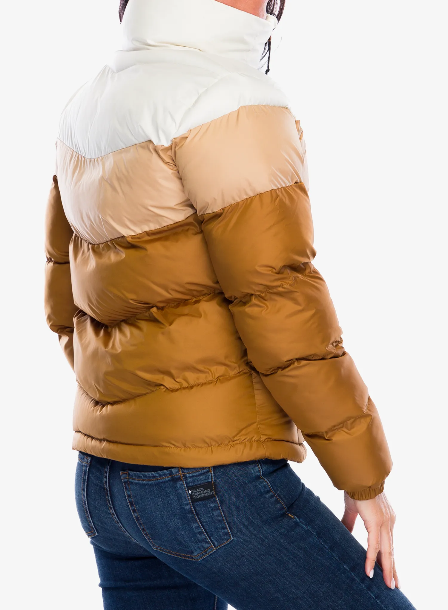 Zateplená bunda dámská Columbia Puffect II Colorblock Jacket - camel brown/canoe/chalk
