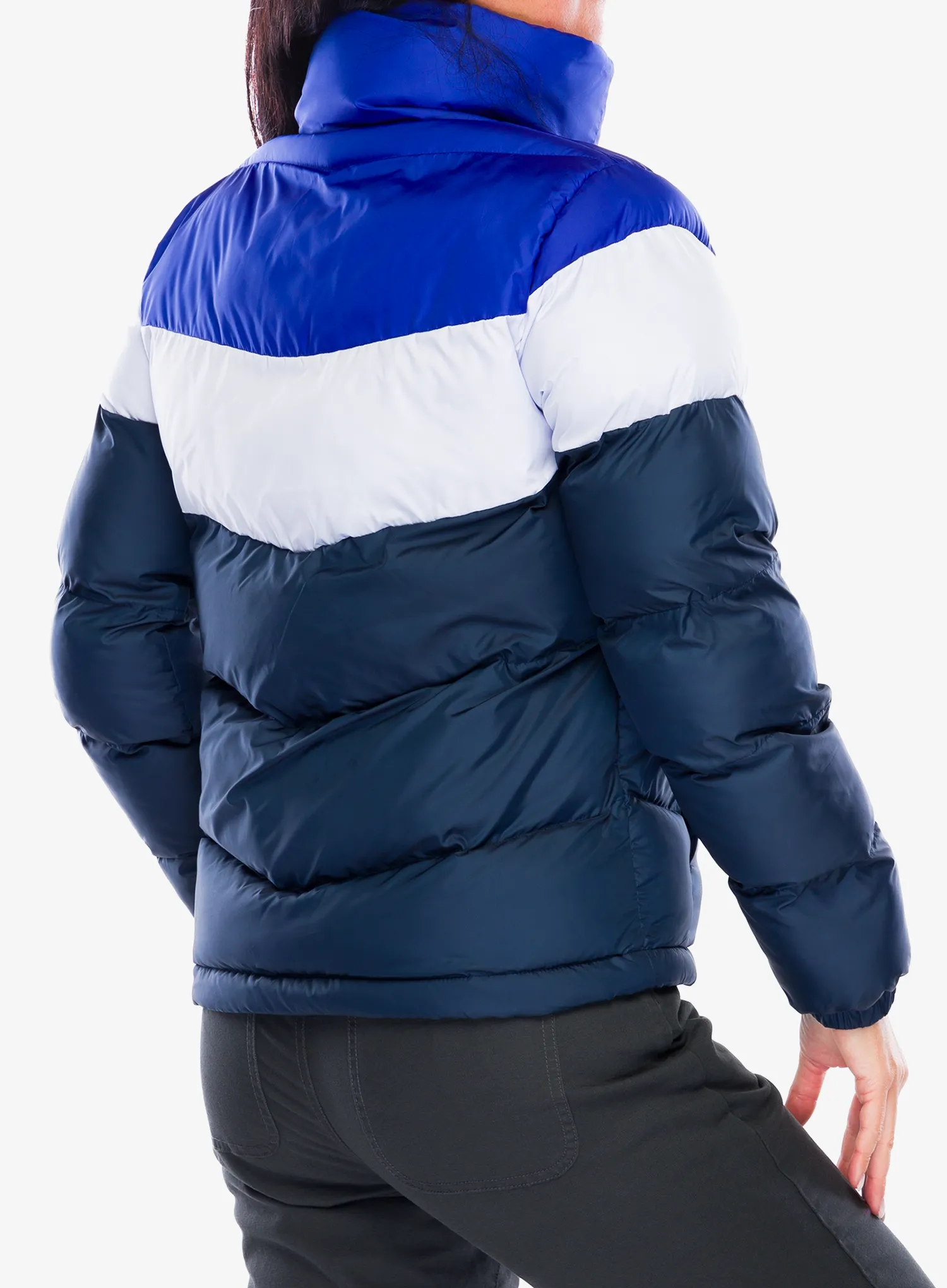 Zateplená bunda dámská Columbia Puffect II Colorblock Jacket - collegiate navy/snowdrift/blue