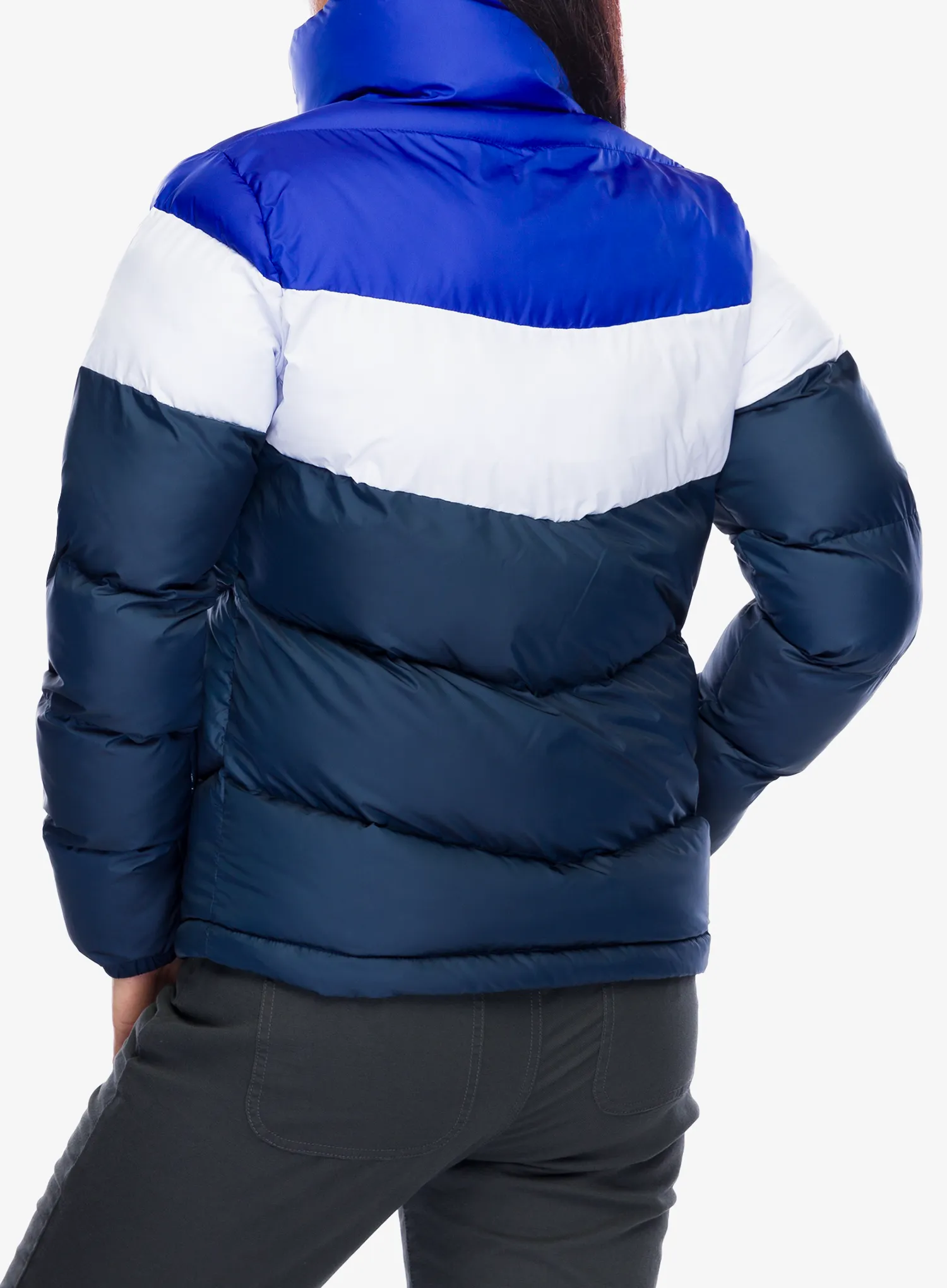 Zateplená bunda dámská Columbia Puffect II Colorblock Jacket - collegiate navy/snowdrift/blue