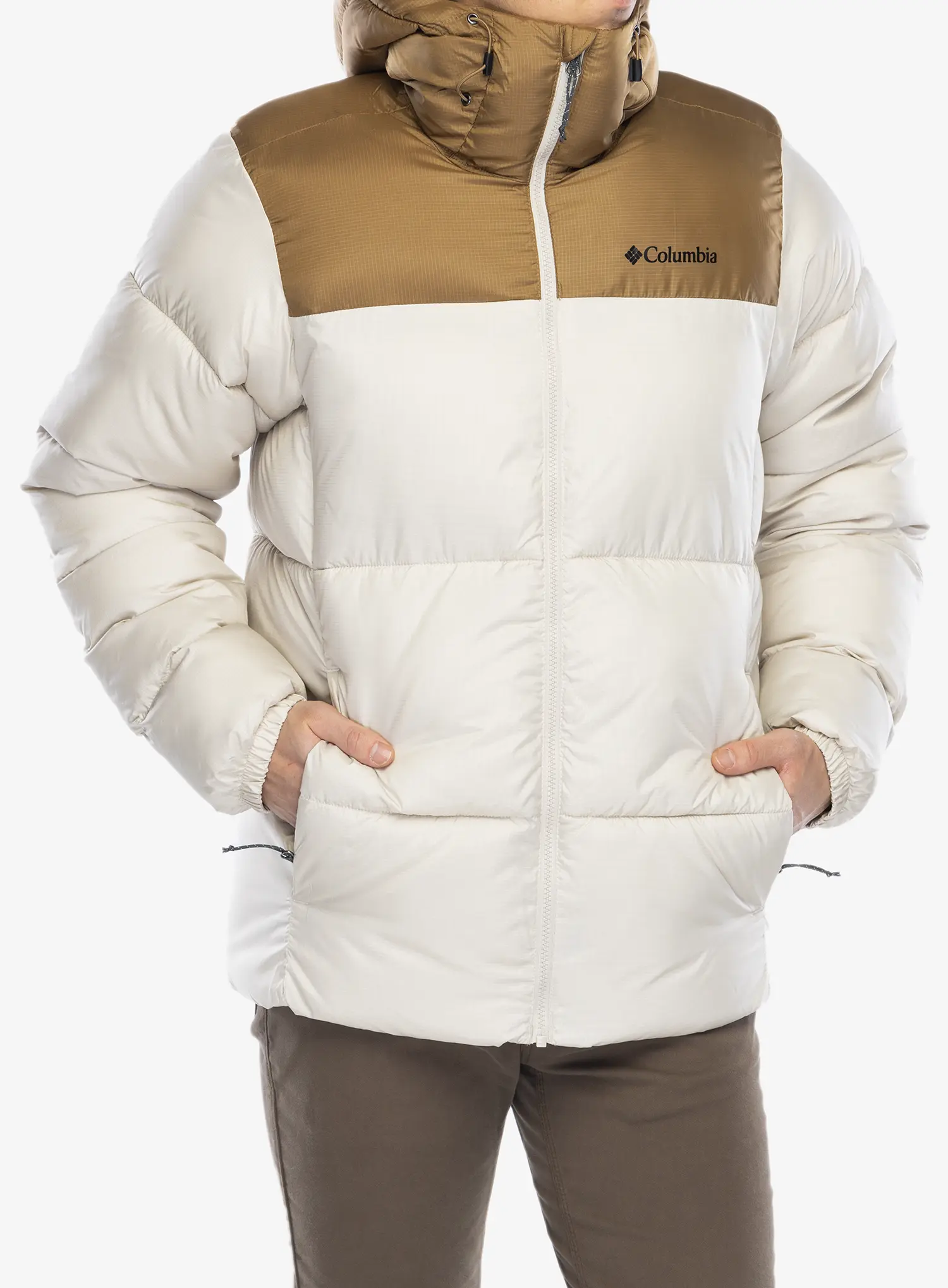 Zimní bunda Columbia Puffect II Hooded Jacket - dark stone/delta