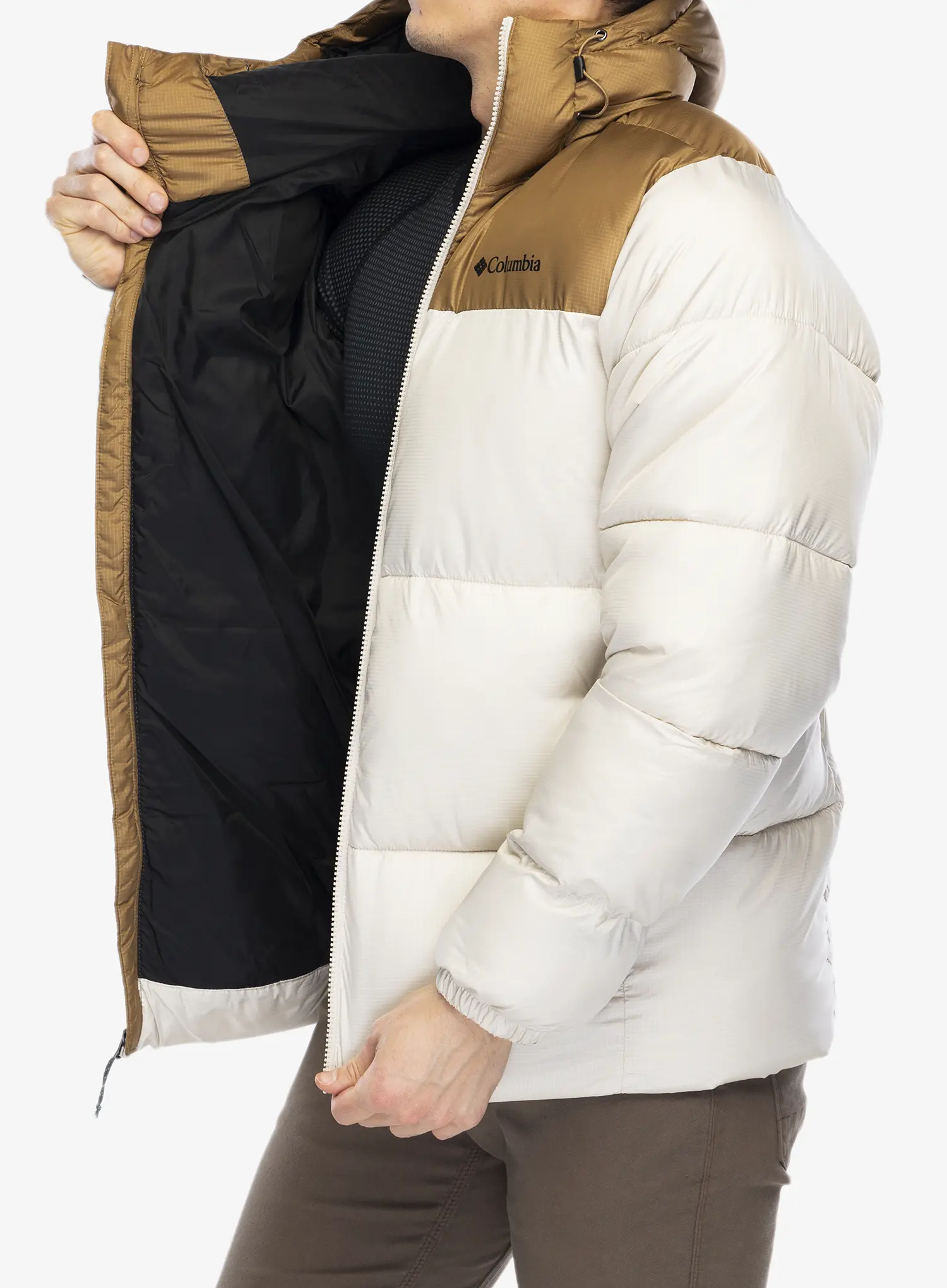 Zimní bunda Columbia Puffect II Hooded Jacket - dark stone/delta