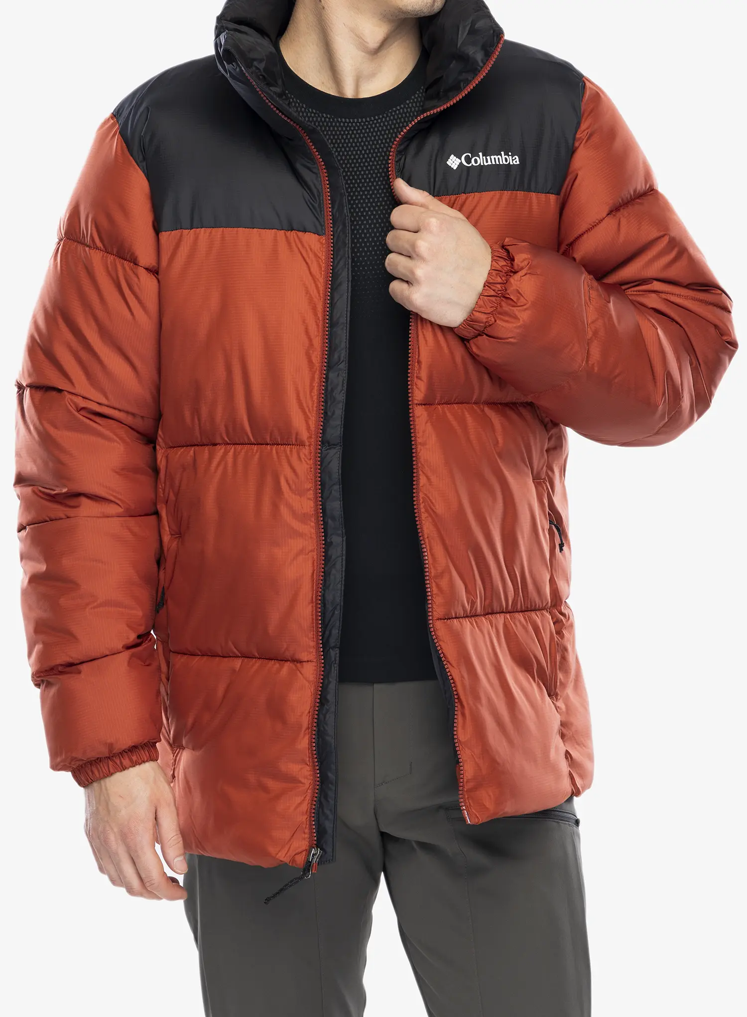 Zateplená bunda Columbia Puffect II Jacket - warp red/shark