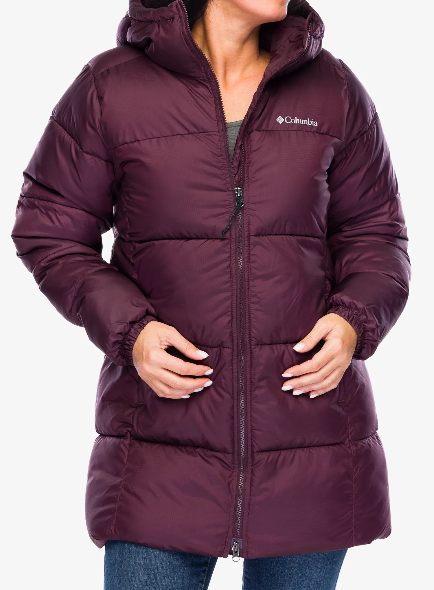 Dámský kabát Columbia Puffect II Mid Hooded Jacket - moonvista