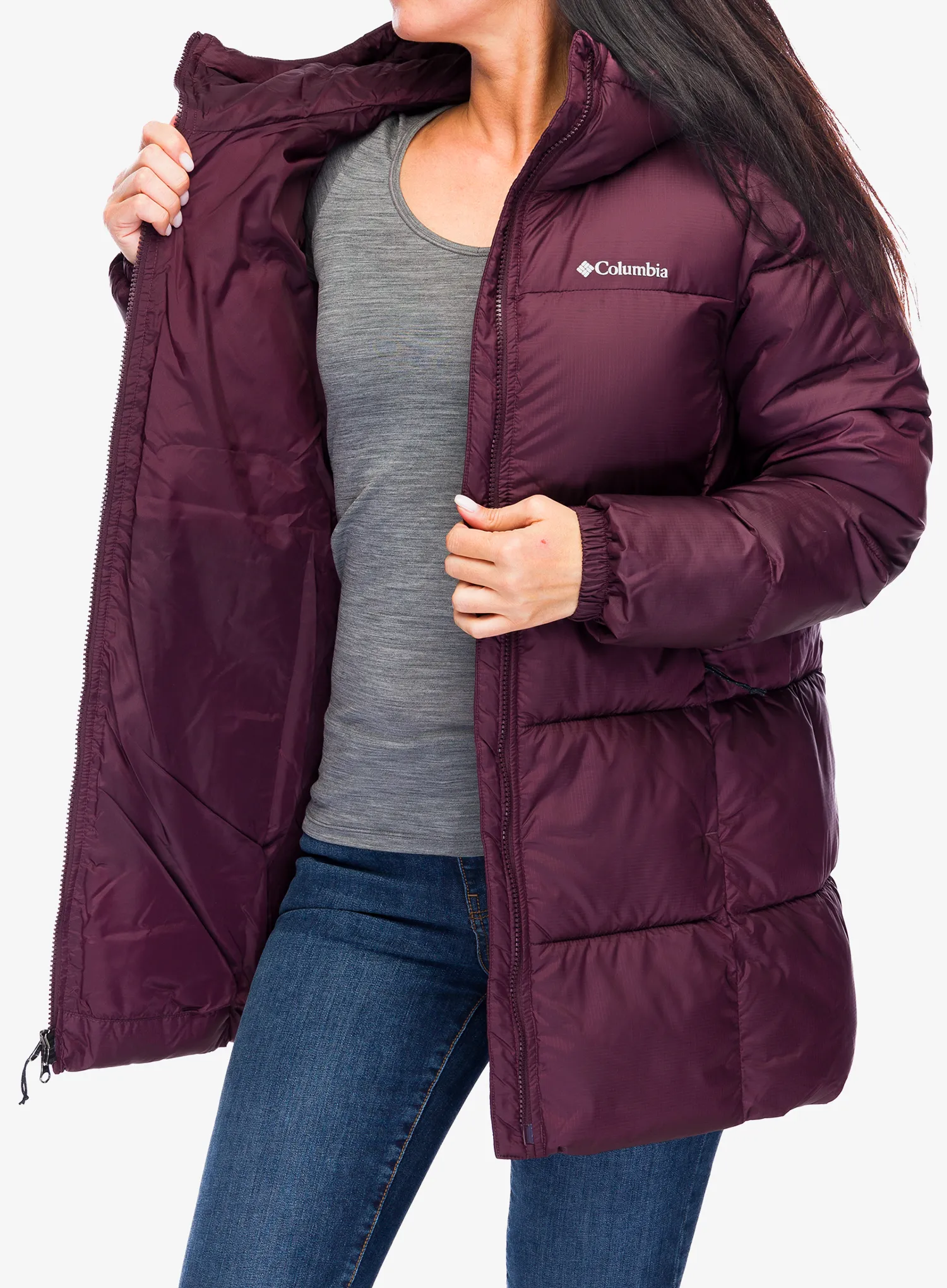 Dámský kabát Columbia Puffect II Mid Hooded Jacket - moonvista