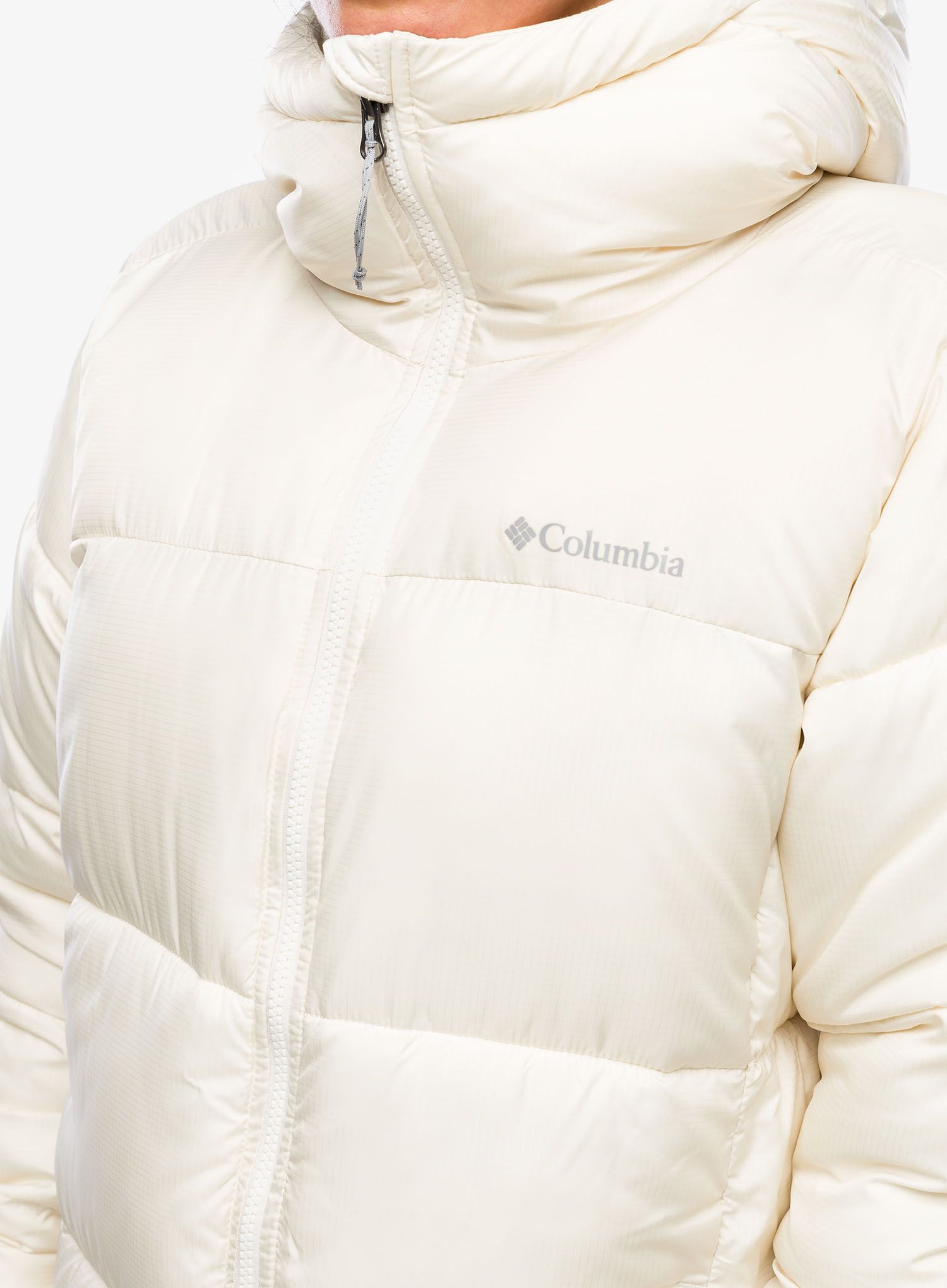 Dámský kabát Columbia Puffect Mid Hooded Jacket - chalk