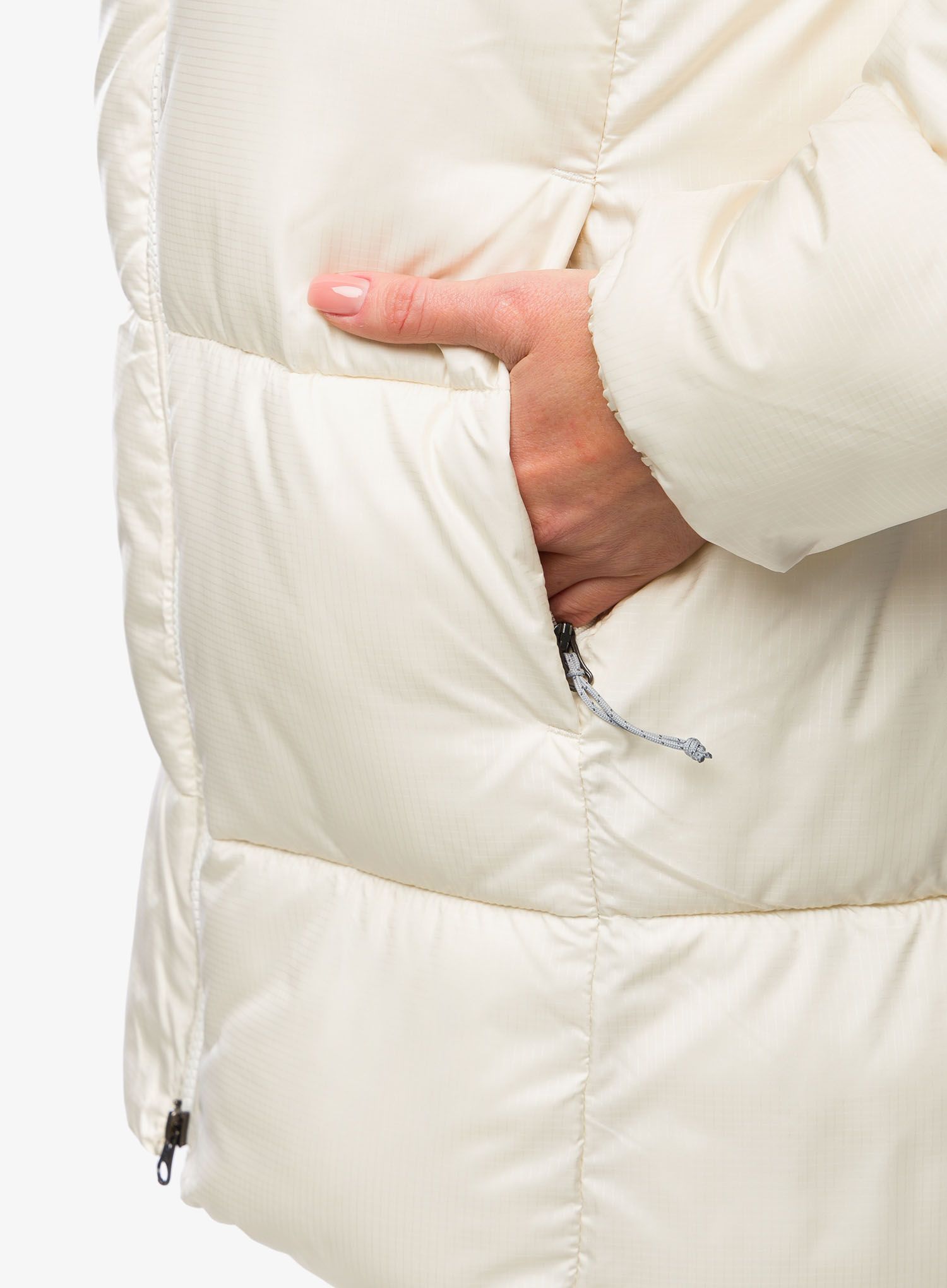Dámský kabát Columbia Puffect Mid Hooded Jacket - chalk
