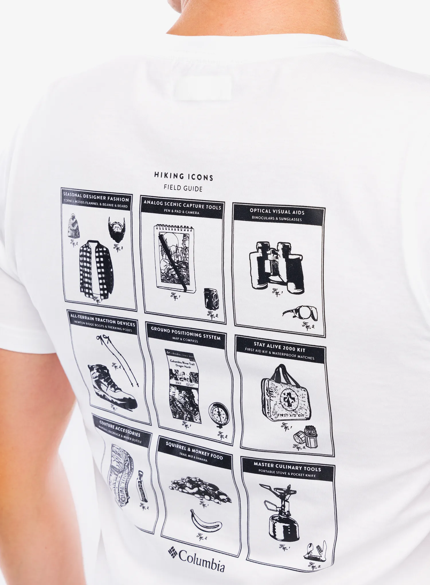 Bavlněné tričko Columbia Rapid Ridge Back Graphic Tee II - white/camp icons
