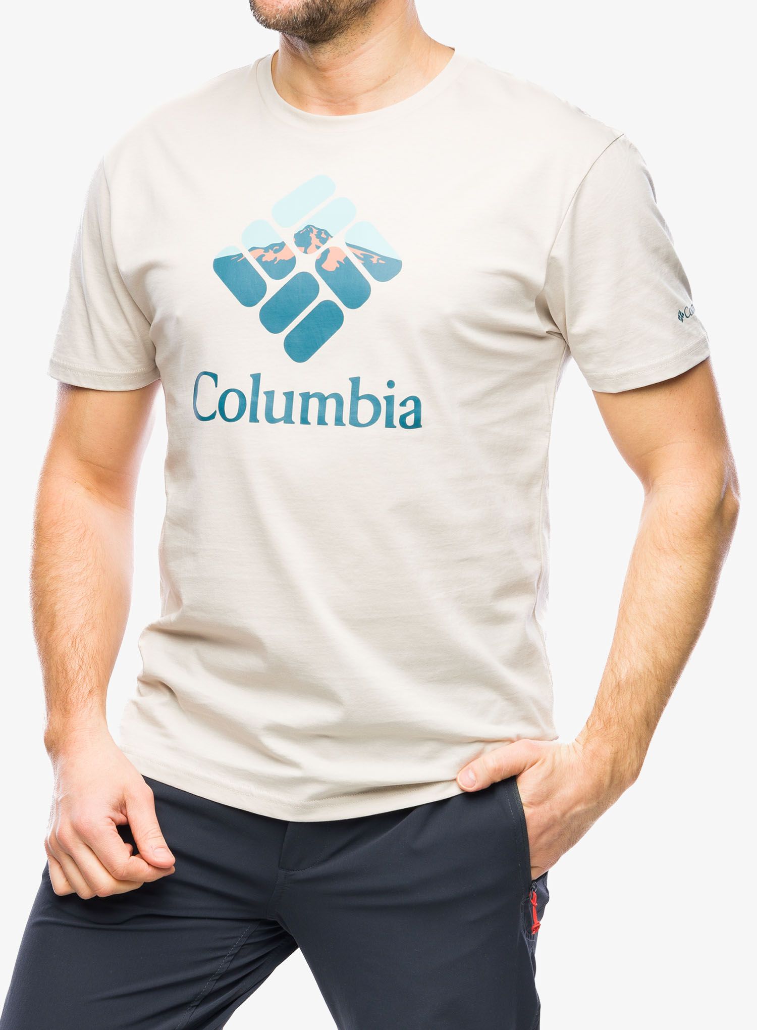 Tričko s potiskem Columbia Rapid Ridge Graphic Tee - dark stone/nightscape