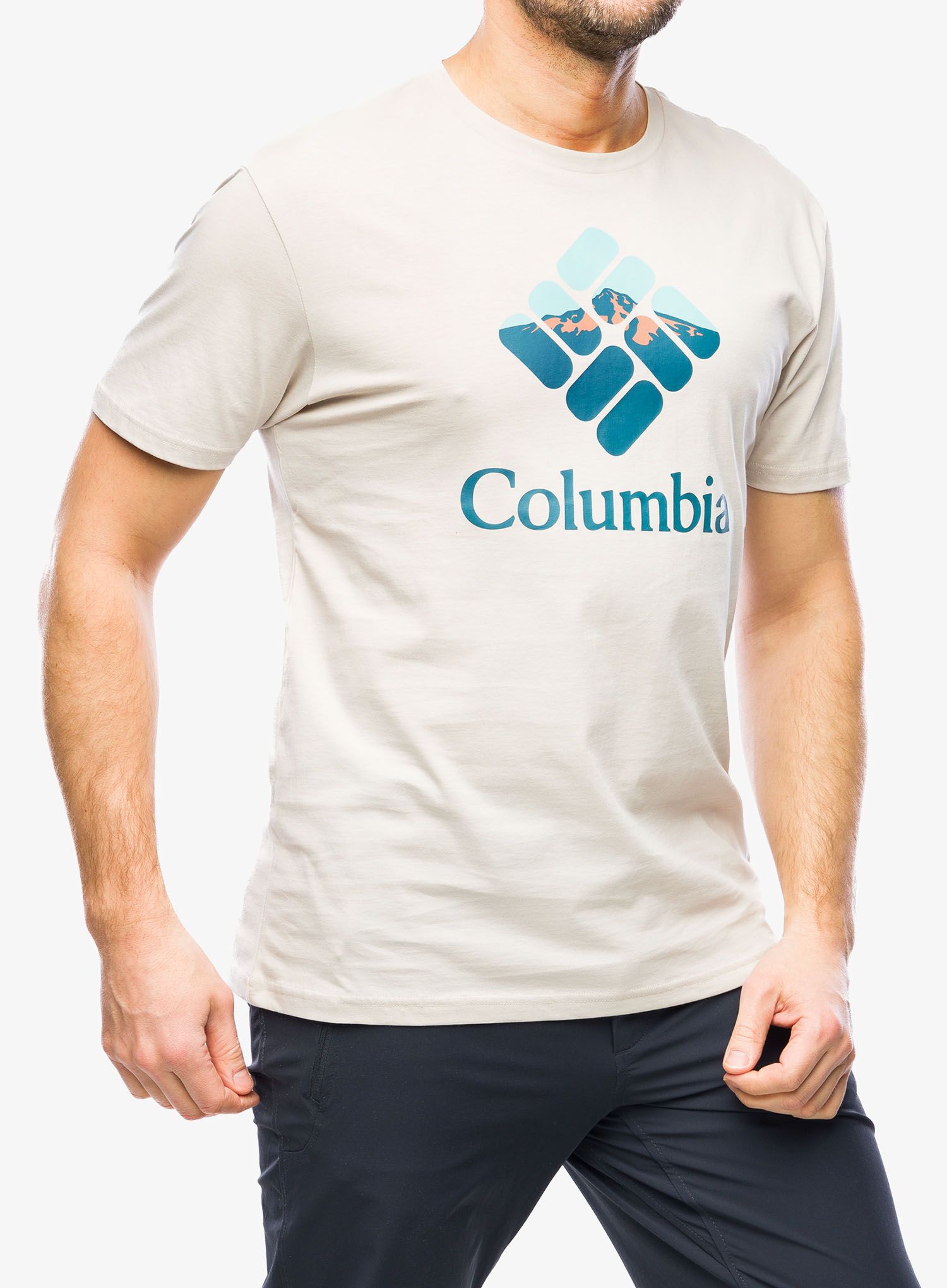 Tričko s potiskem Columbia Rapid Ridge Graphic Tee - dark stone/nightscape
