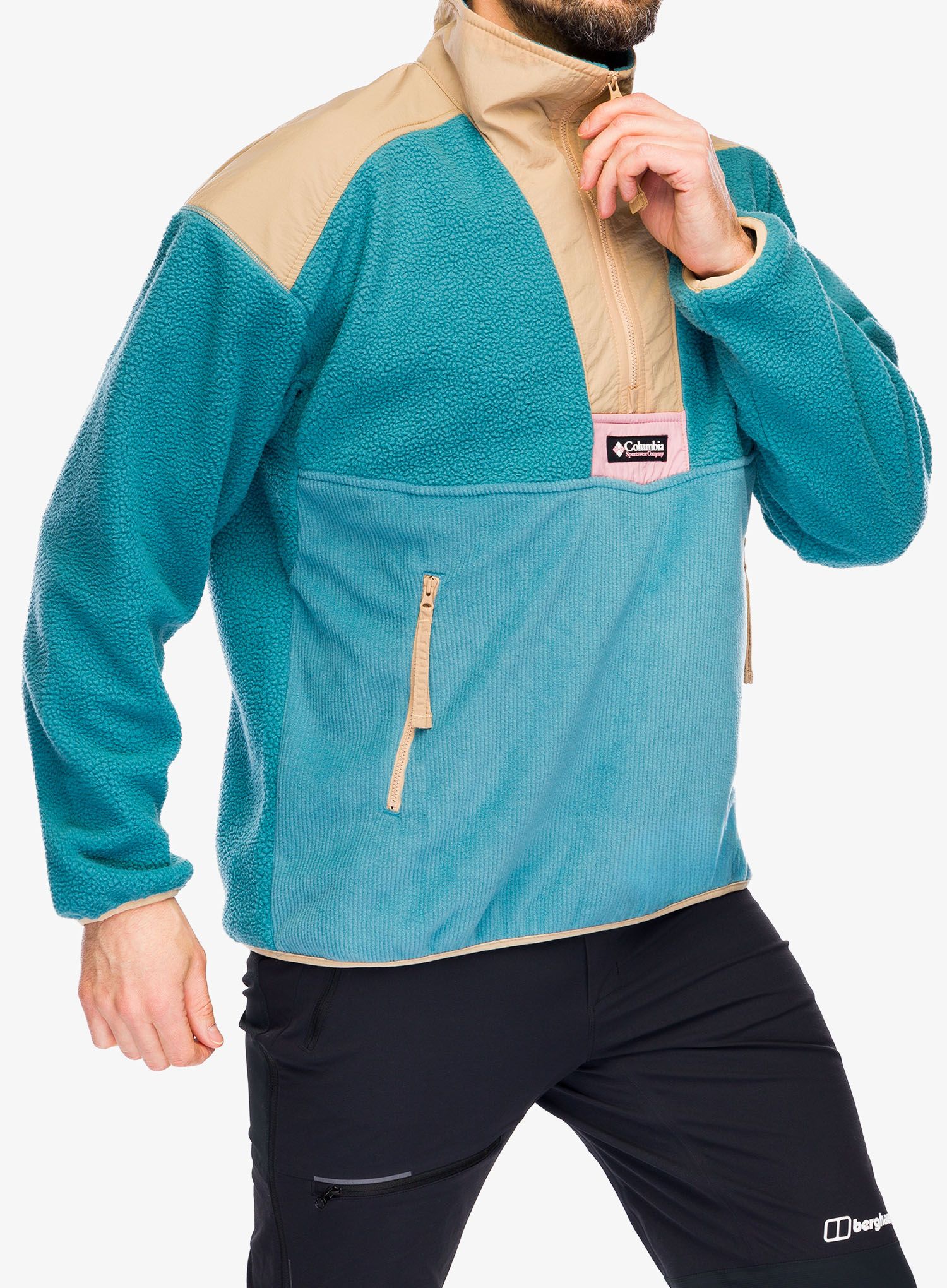 Fleece mikina Columbia Riptide Fleece - cloudburst/canoe/salmon rose